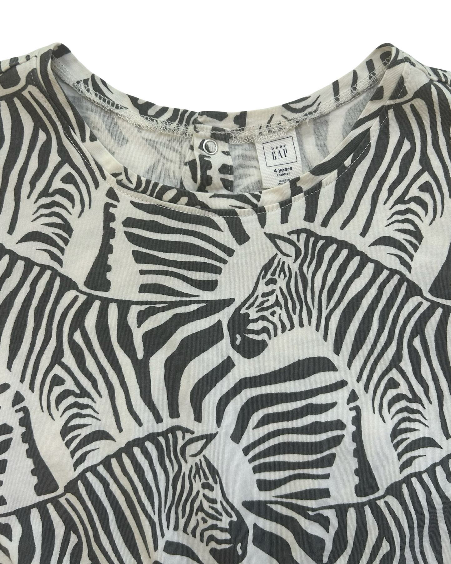 4T Toddlers Girls Baby Gap Zebra Print Tie Romper.