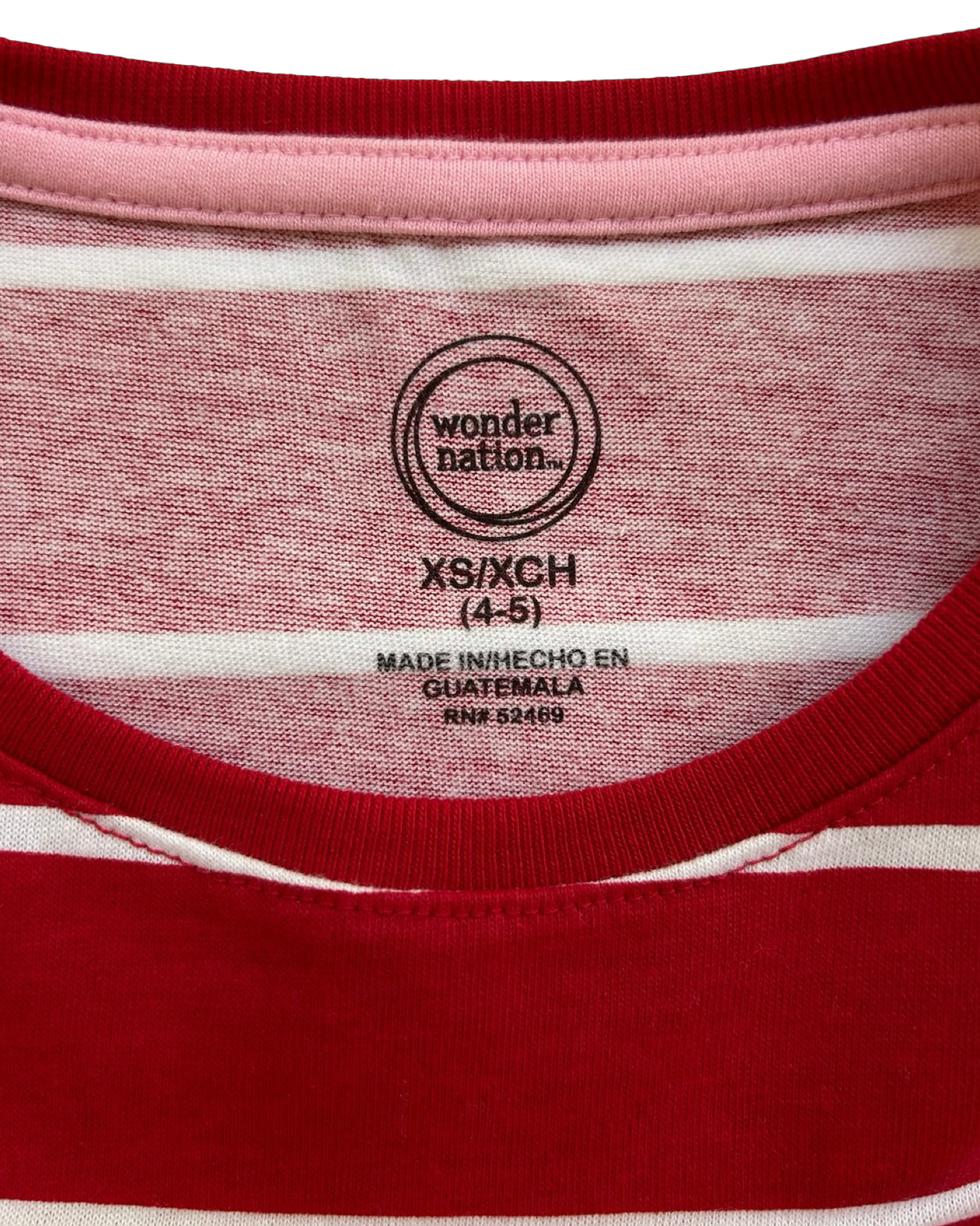 XS 4-5 Toddlers Girls WonderNation Striped Long Sleeve Shirt Top.