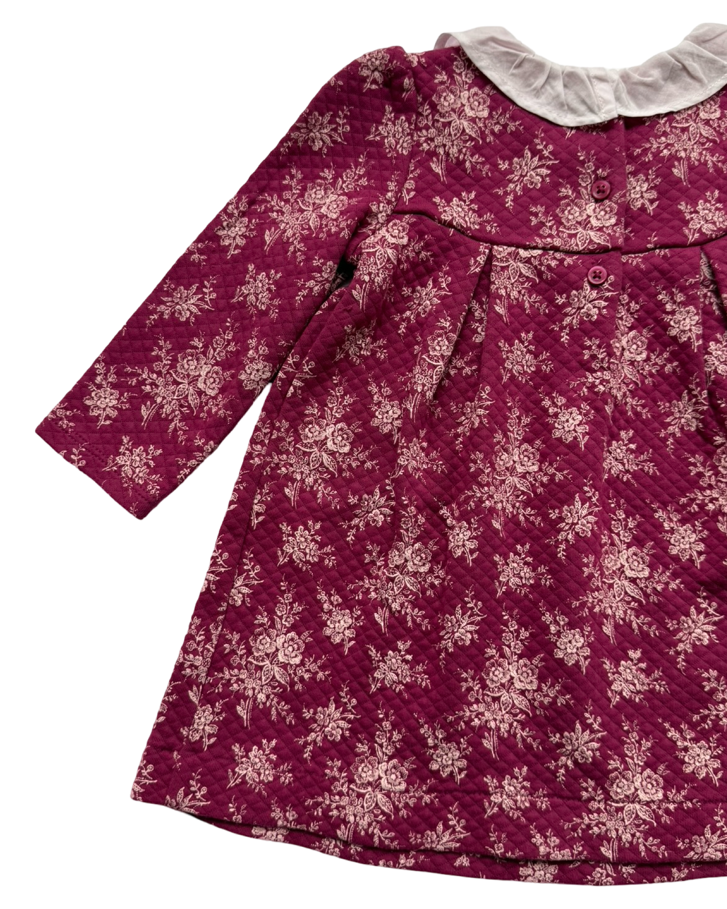 6M -12M Baby Girl Janie & Jack Quilted Floral Long Sleeve Dress