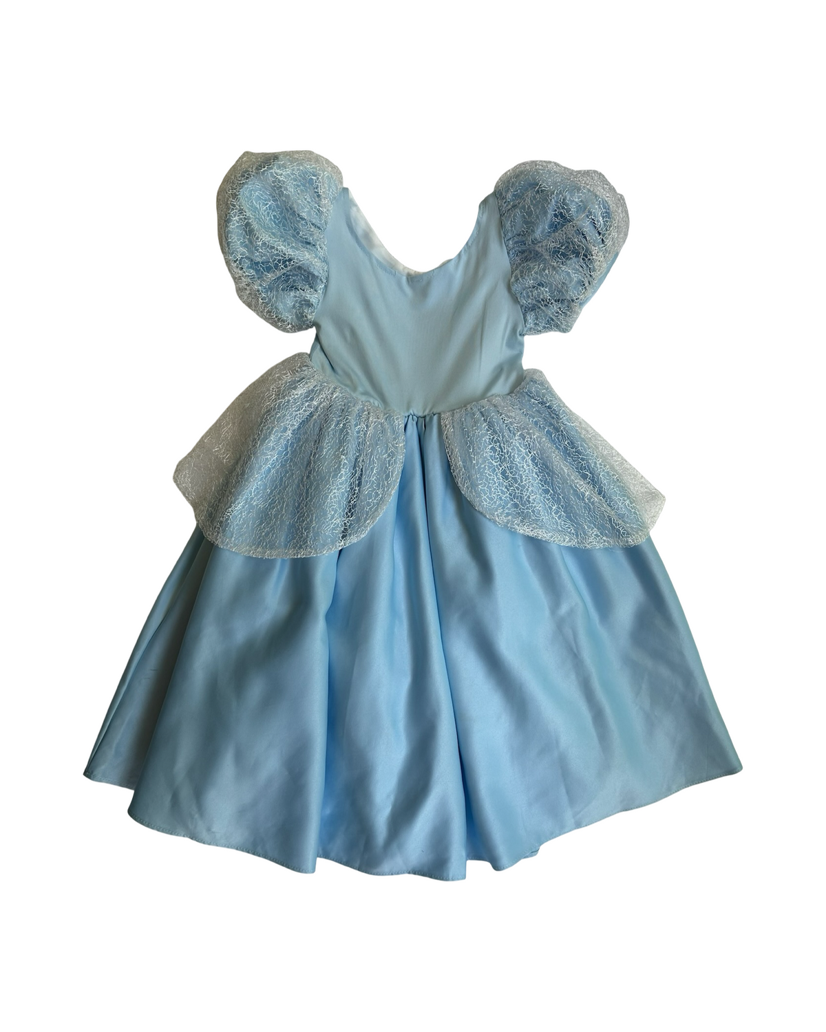 2T-3T (110-cm) Toddler Girl Disney Cinderella Gown Halloween With Laces Dress.