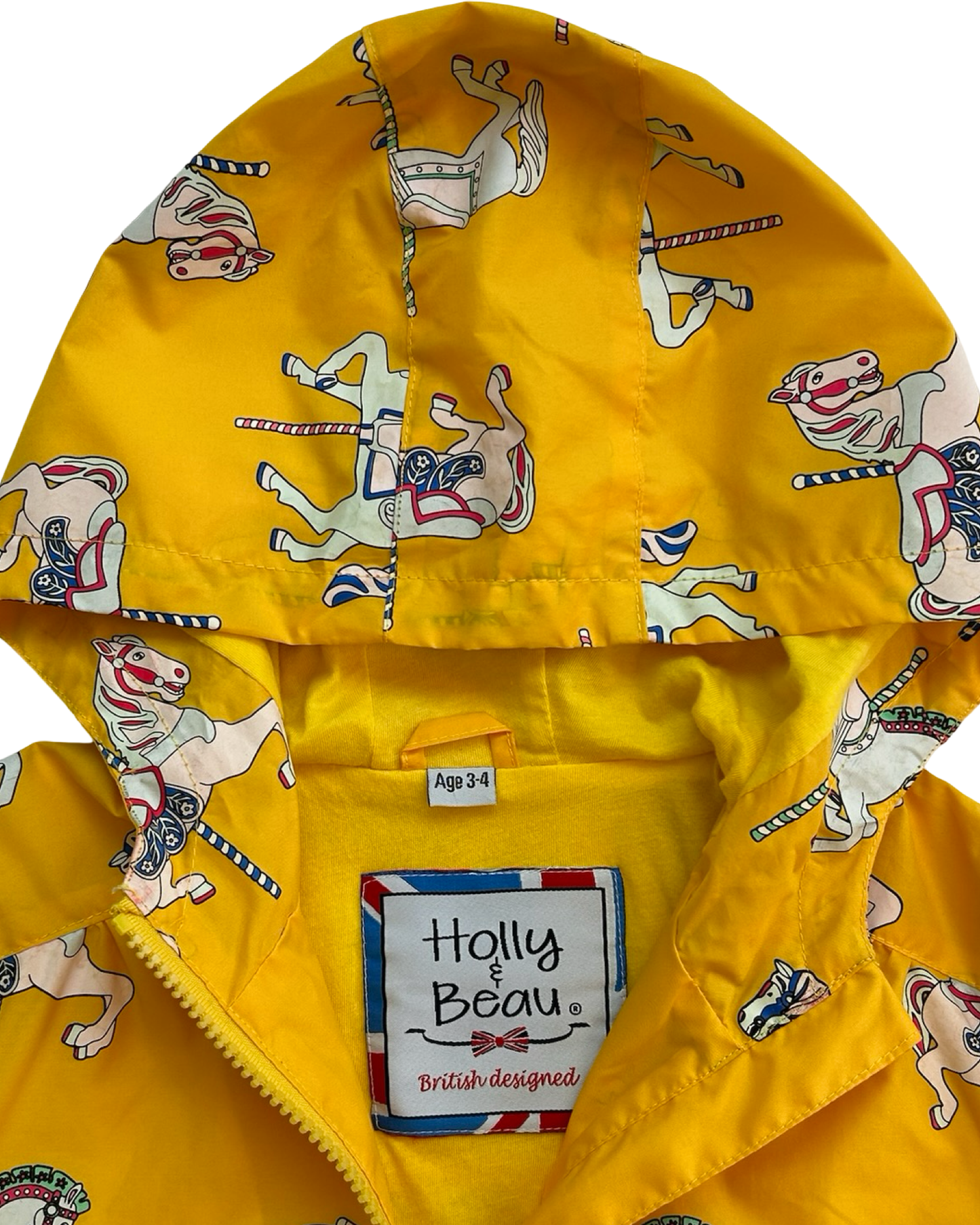 3T -4T Toddler Girls Holly & Beau Changing Horse Carousel Raincoat
