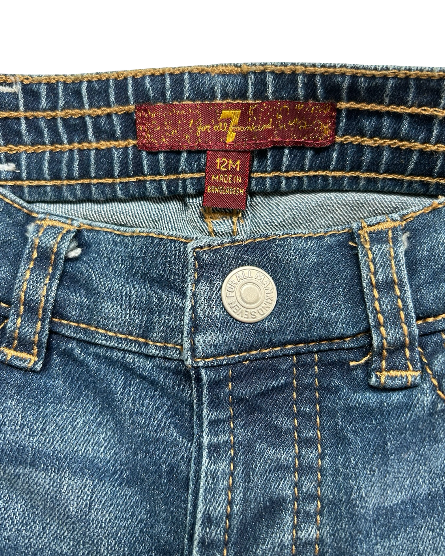12M Baby Girls 7 For All Mankind Stretch Skinny Fit Jeans NWT.