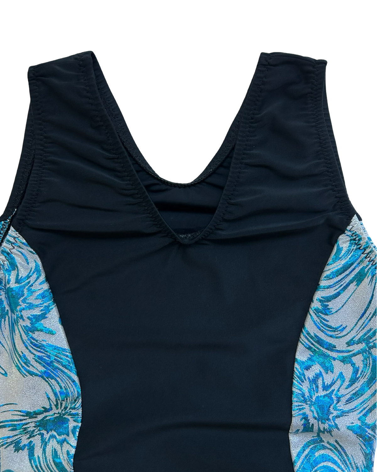 Large 6T-7T Toddler Girl’s Go For The Gold Gymnastics Leotard With Jewels.