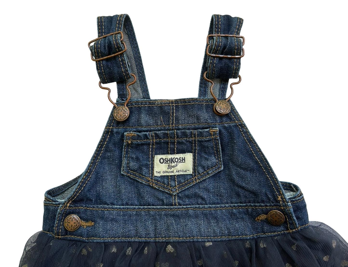6M OshKosh B’Gosh Girl’s Jean TuTu With Hearts 🩶🩶Overall Dress.
