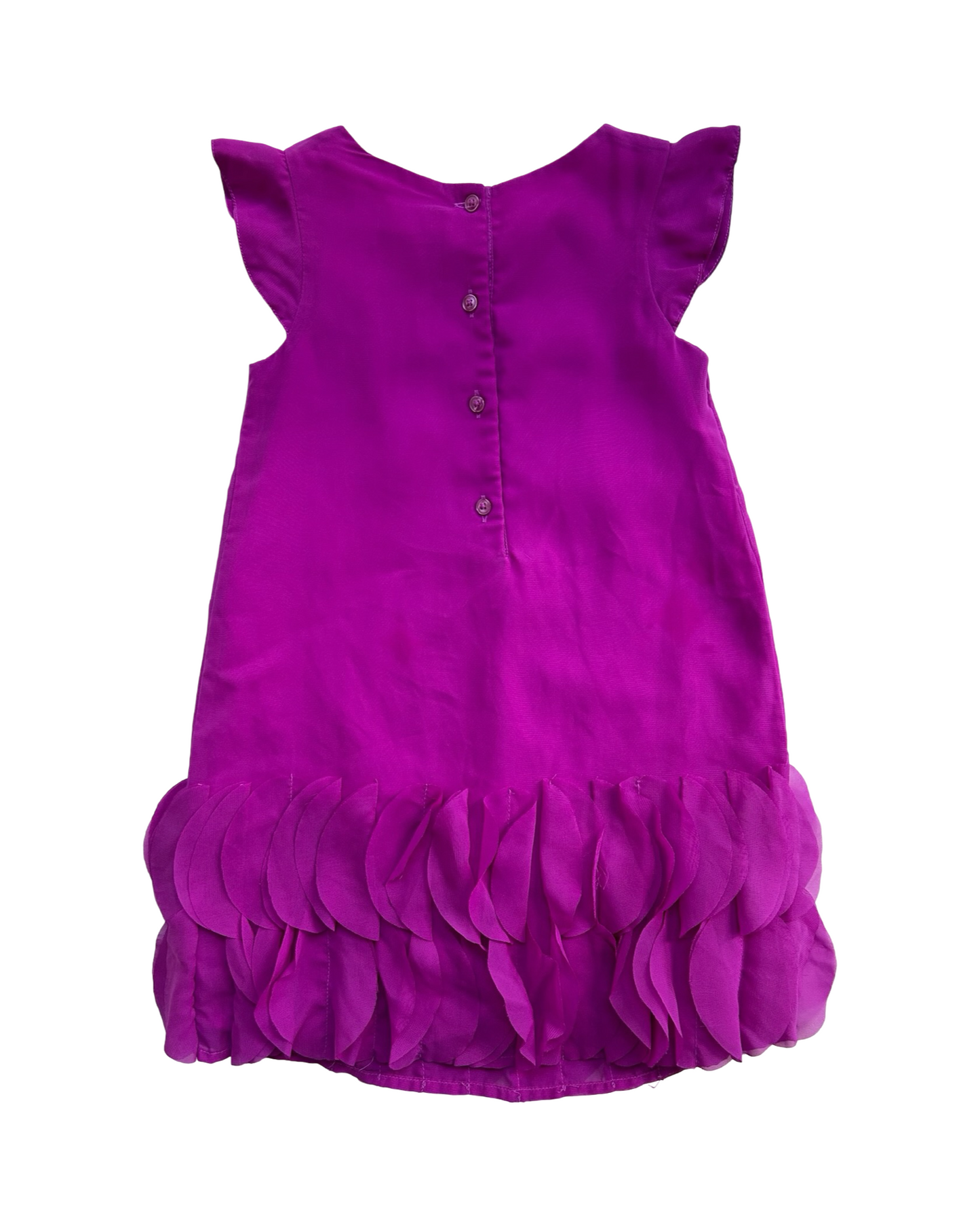 XS 4-5 Toddlers Girls Cat & Jack Fuchsia Ruffle Beaded Up Dress.
