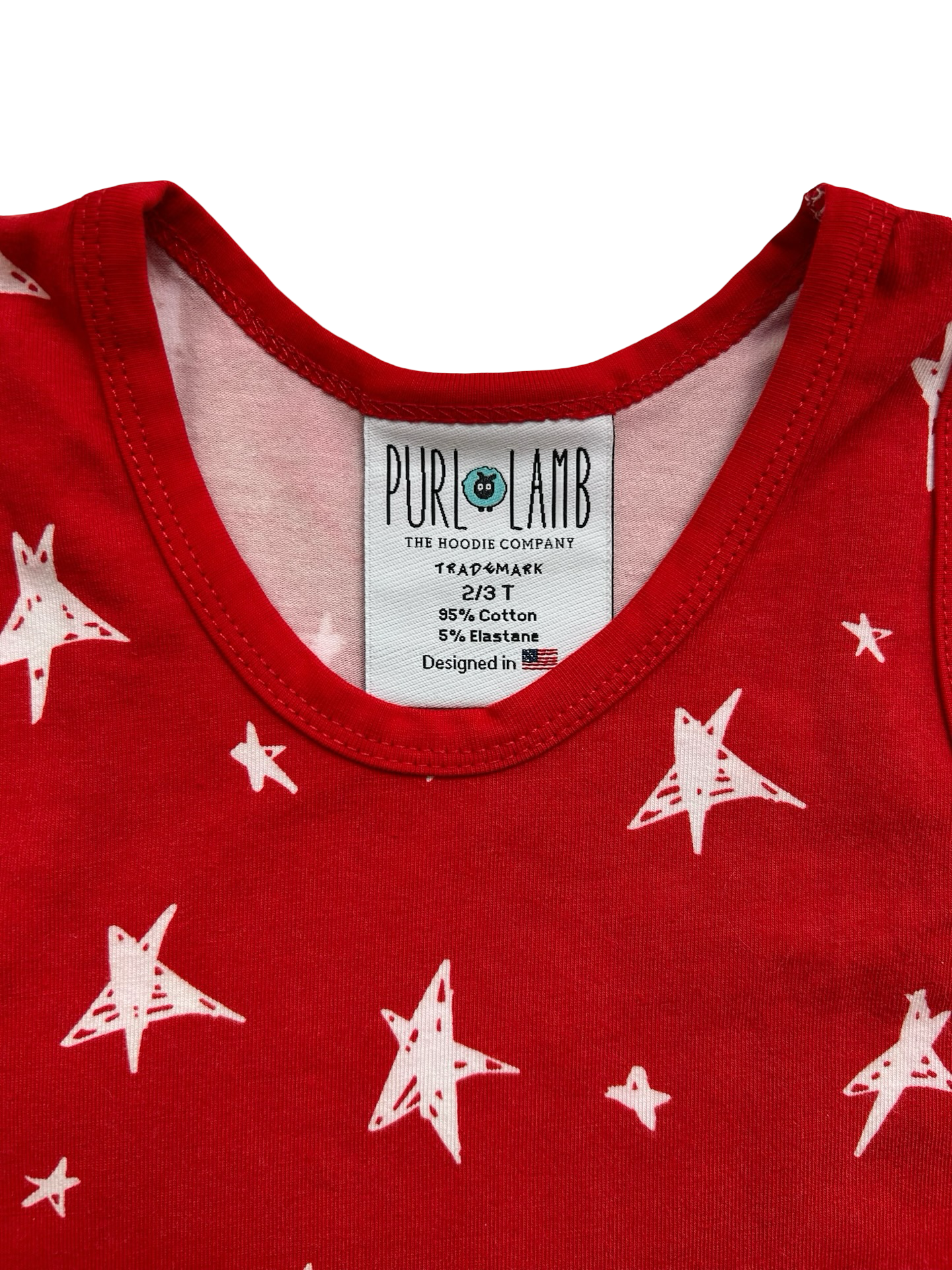 2T-3T Toddlers Girls Purl Lamb Red, Stars ⭐️ White Shirt Top And Short 2 Piece Set.