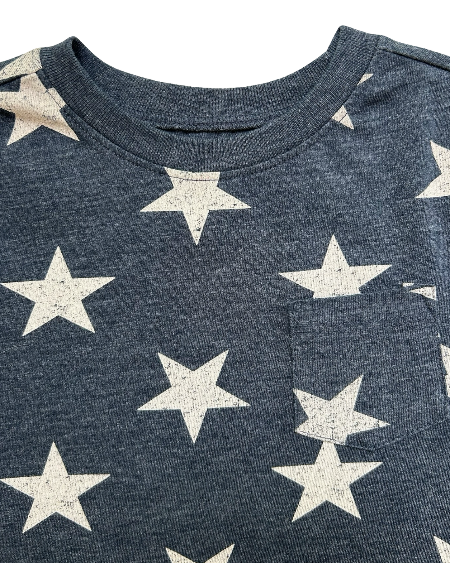 4T Toddlers Boys Old Navy Patriotic 4Th Of July Stars Whites Pattern Shirt
