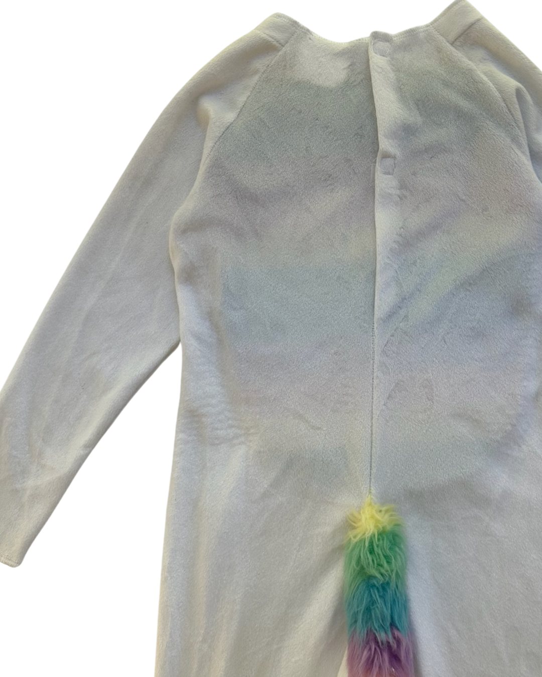 8Y-10Y Youth Girls White Unicorn Jumpsuit with Matching Headband Costume
