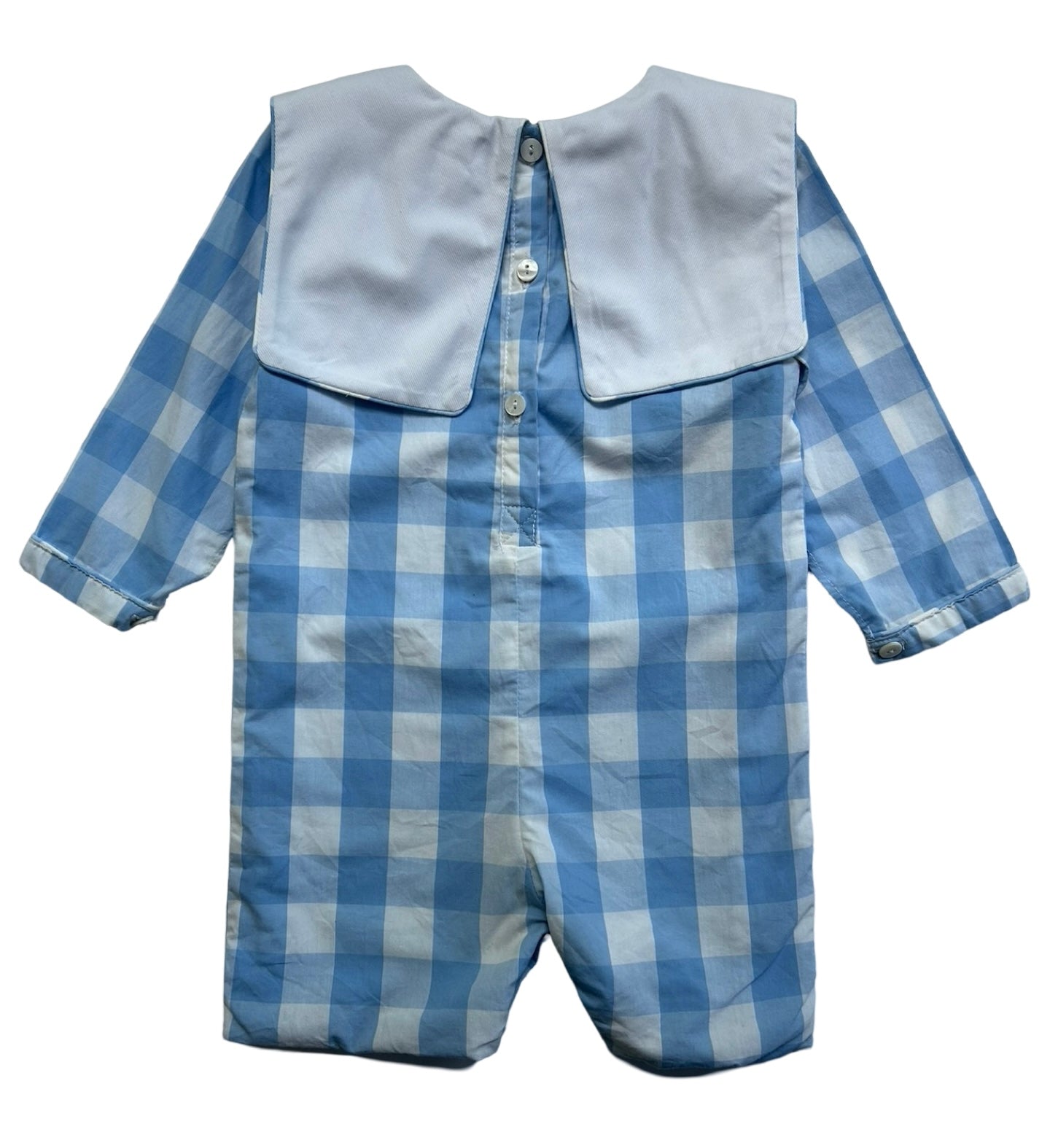 24M Baby Boys Blue Smocked Threads By Cecil & Lou Embroidered Soldiers Long Sleeve Romper.