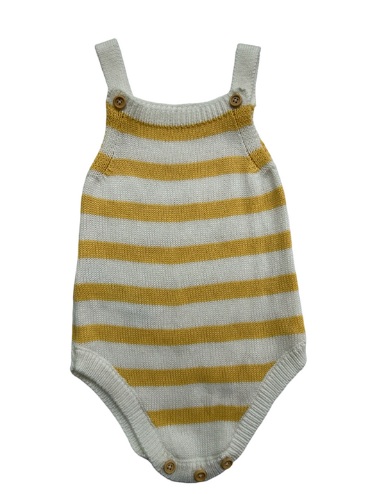 6M-9M MANGO Baby’s Cotton-Knit Jumpsuit Striped.