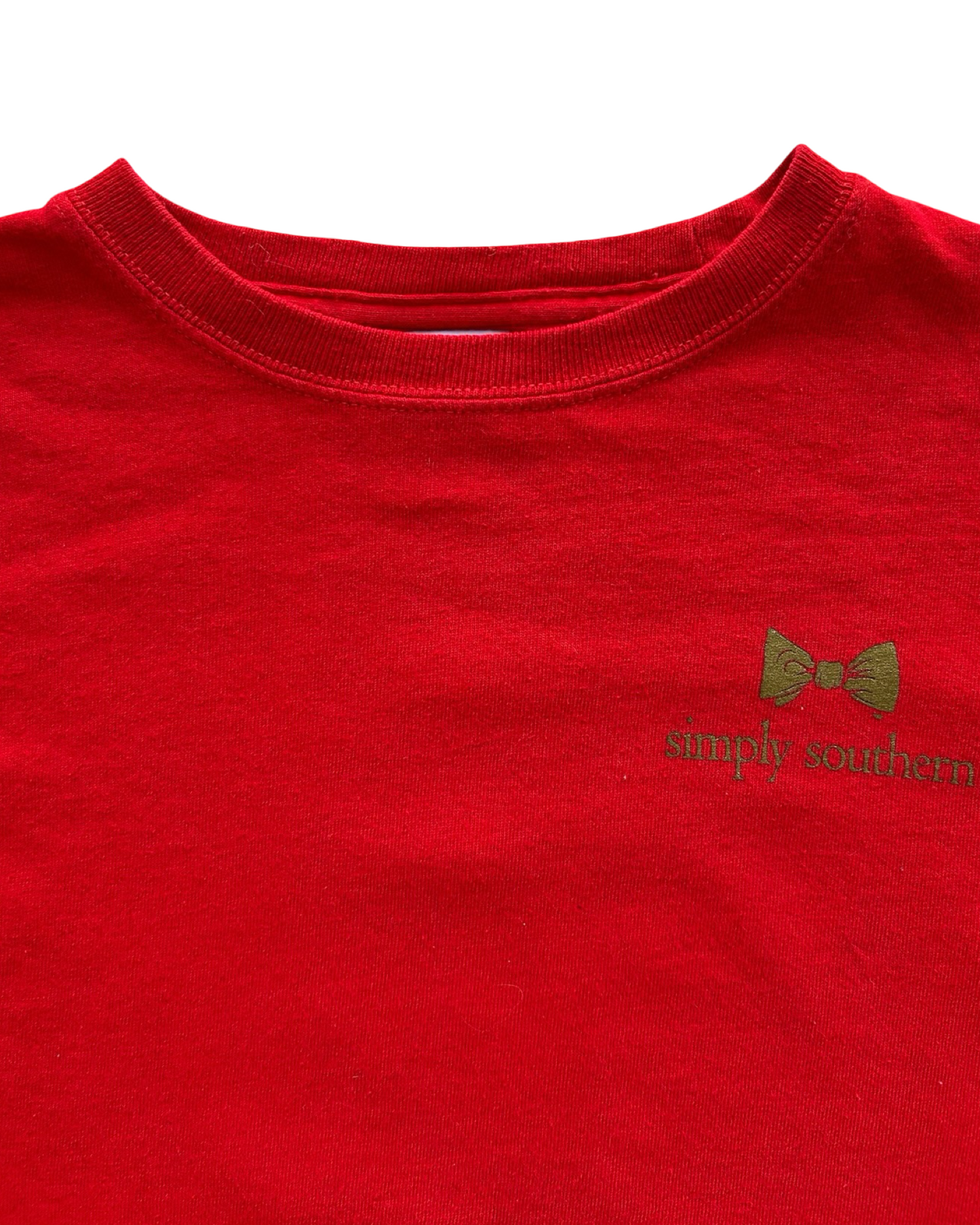 Medium 8 -10Y Simply Southern “Nauti or Nice Preppy Holidays” Long Sleeve T-Shirt.