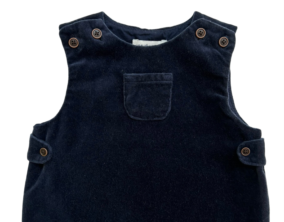 3M - 6M Baby Boys Janie & Jack Blue Velvet Rompe Jon Jon