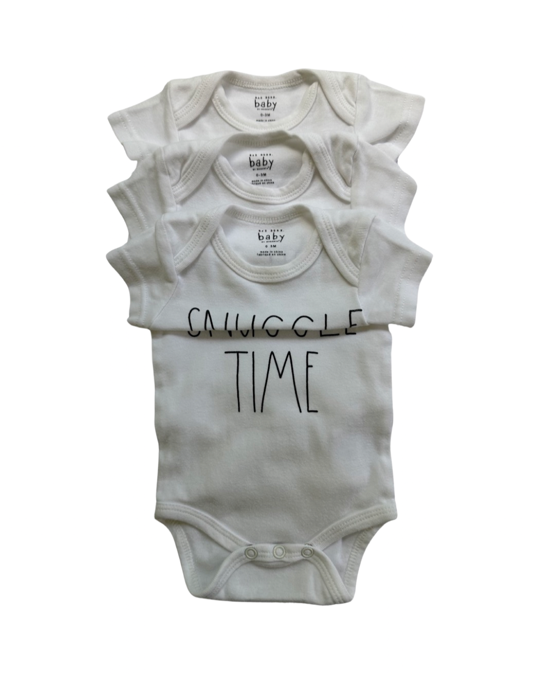 0-3M Baby Boy / Girl Rae Dunn White Onesies