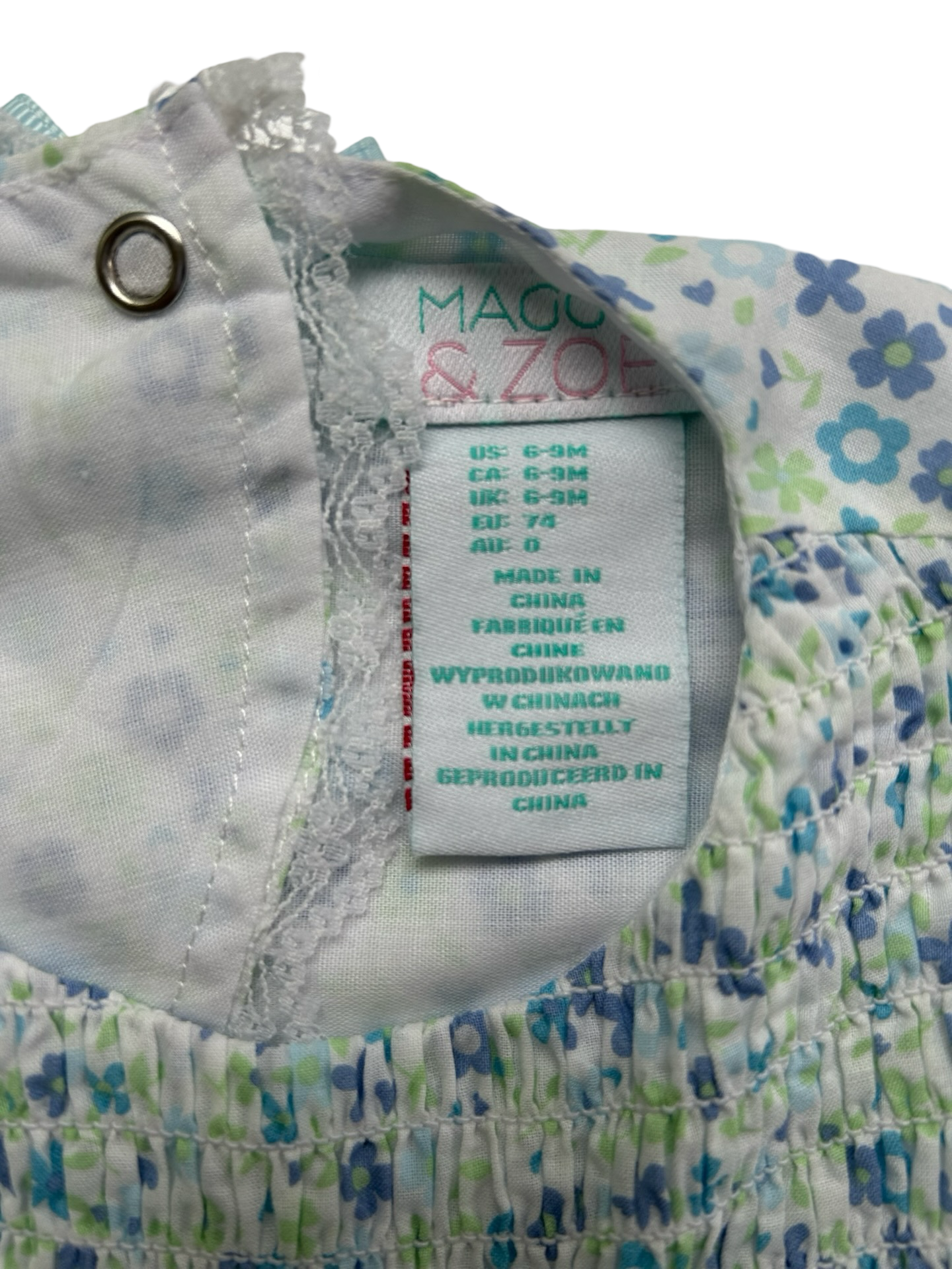 6-9M Baby Girl Maggie & Zoe Floral Dress with Bloomers