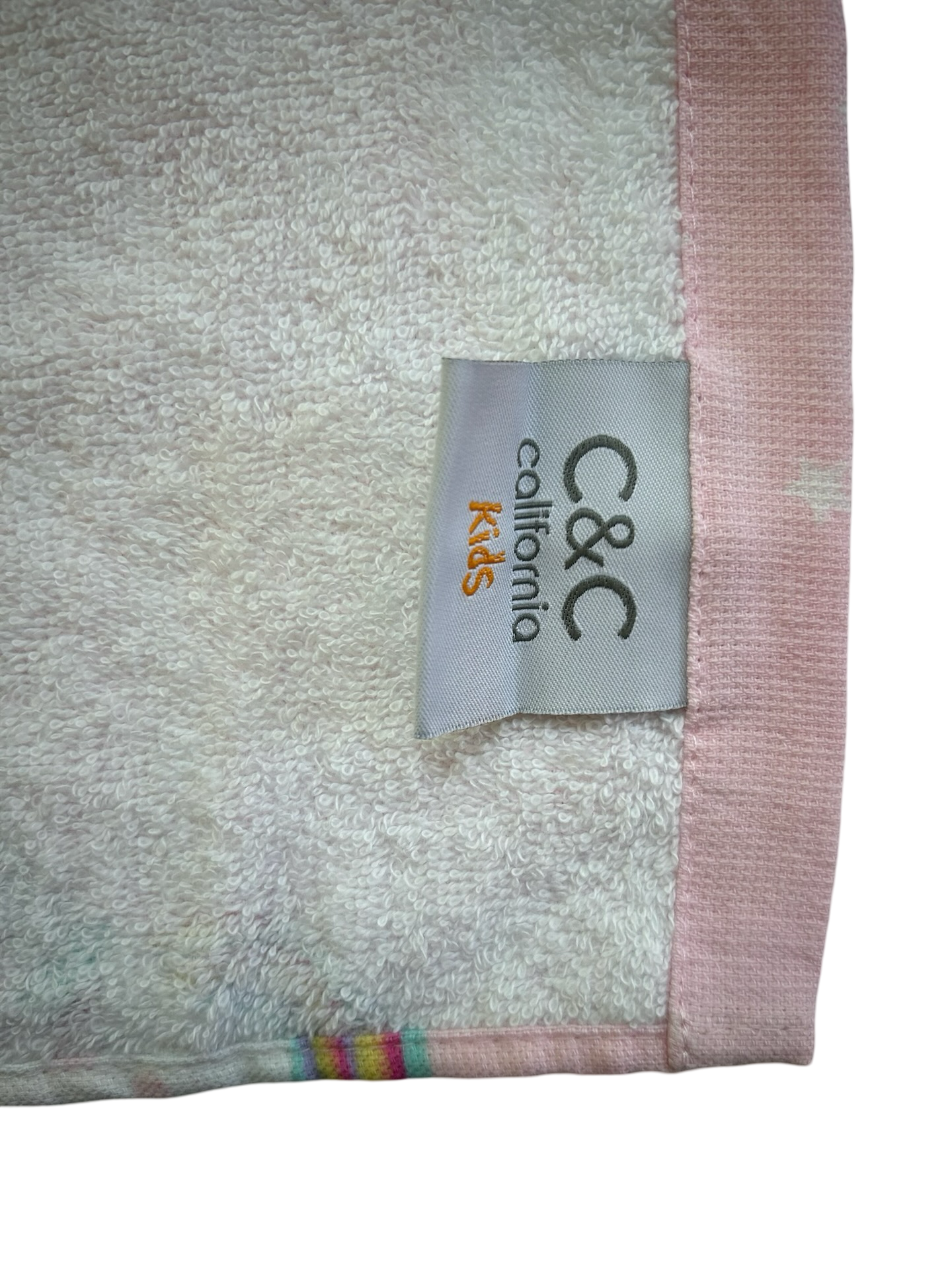 C&C California Kids Bath Beach Towel  Hooded Unicorn 🦄 Rainbow 🌈 Pink 23” x 34” / NWT.