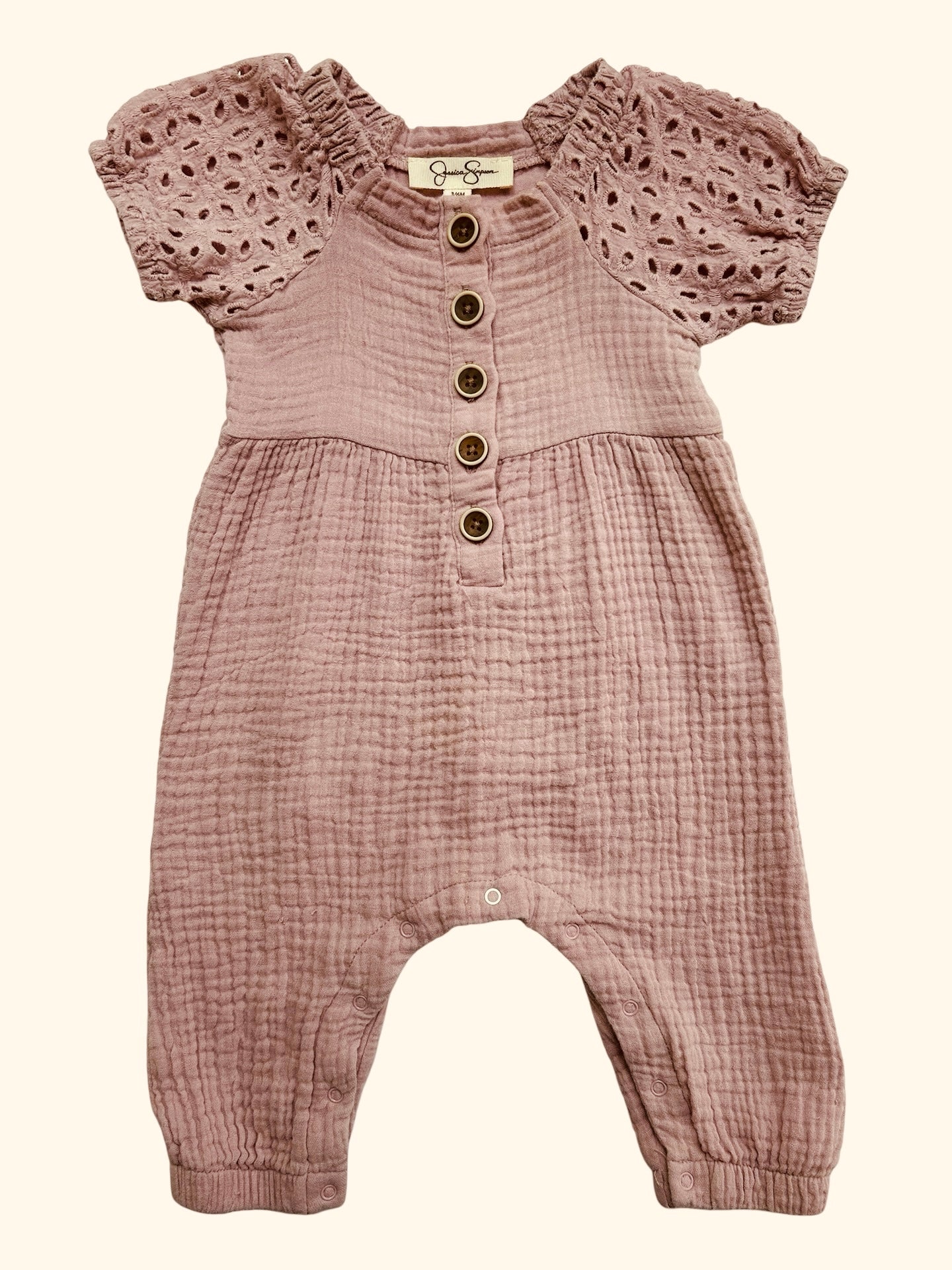 3M-6M Jessica Simpson Baby Girls Long Romper Outfit