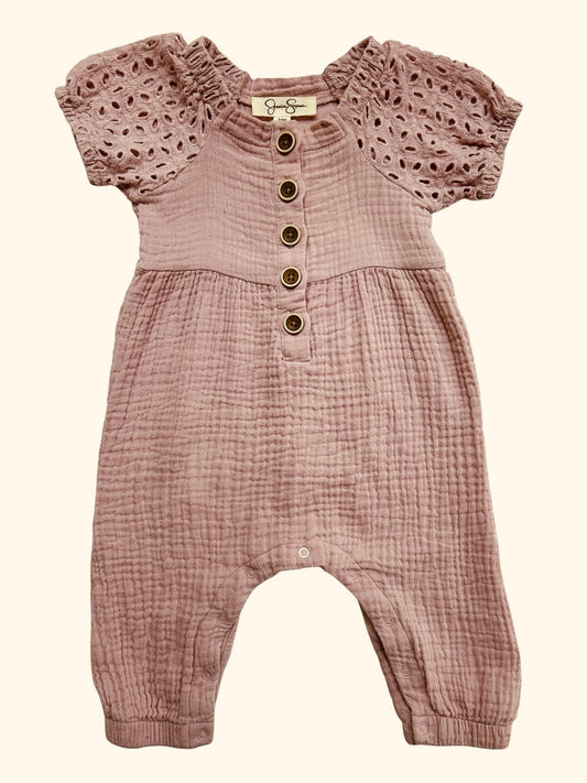 3M-6M Jessica Simpson Baby Girls Long Romper Outfit