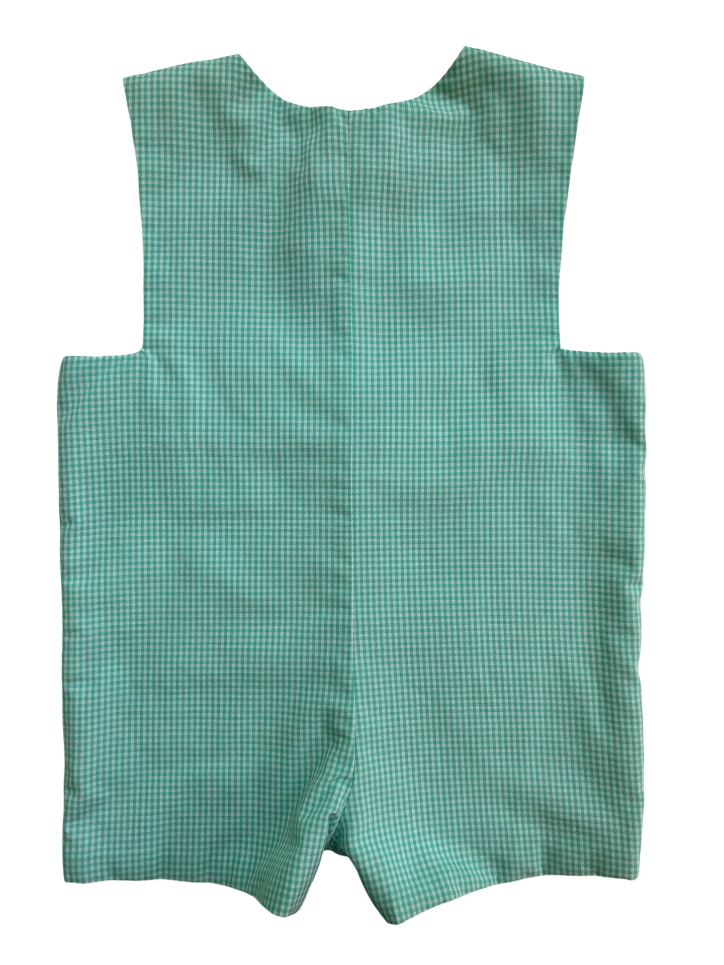 6M Shrimp & Grits Baby Boys Teal Gingham Jon Jon One Pieces.