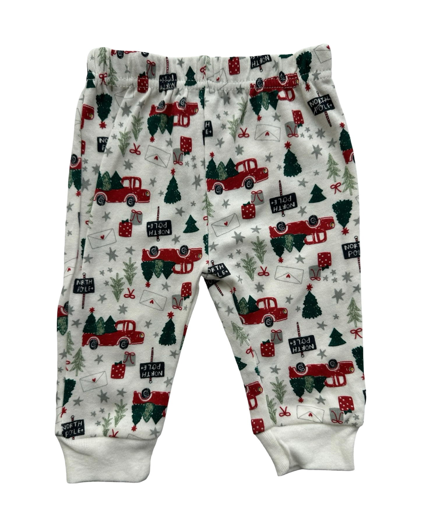 0-3M New Born Baby Boy ChickPea My First Christmas 3 Pieces Set Pajama NWT.