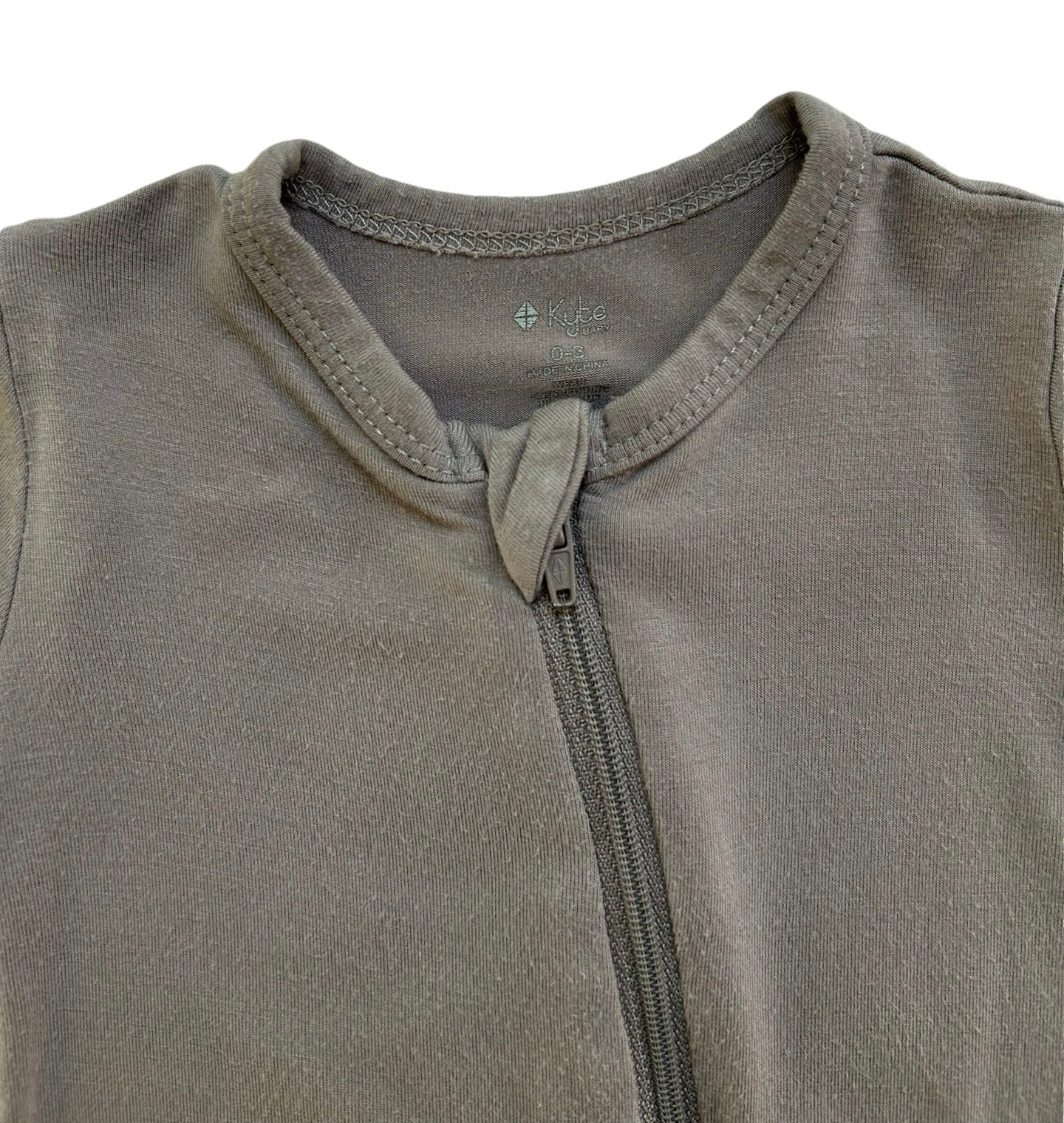 0-3M Baby Boy / Girl Kate Baby, Solid Gray Bamboo Long Sleeve Sleeper Pajamas