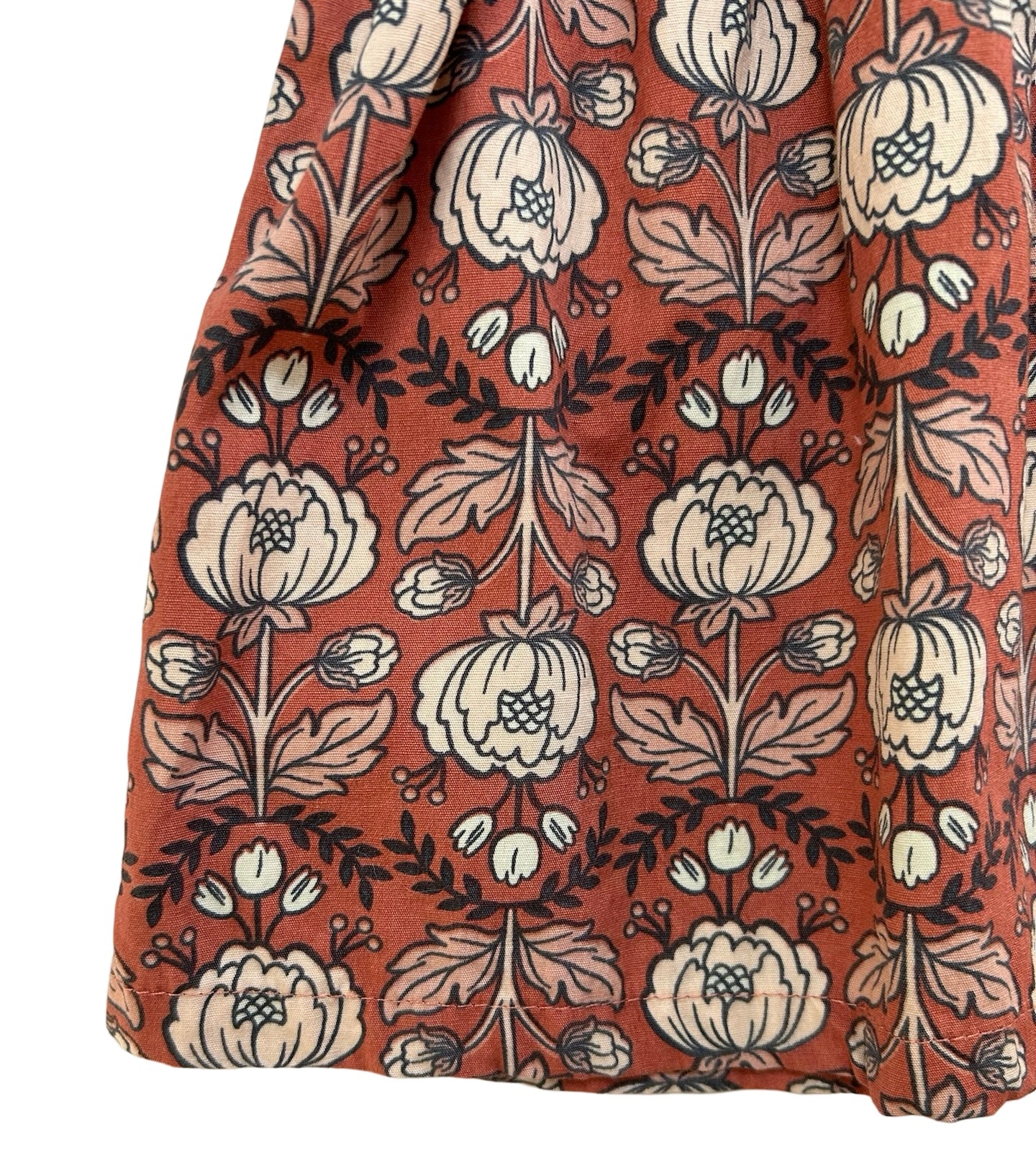 24M Cynthia Rowley Baby Girls Shirt Orange Floral Pleaded Long Sleeve.