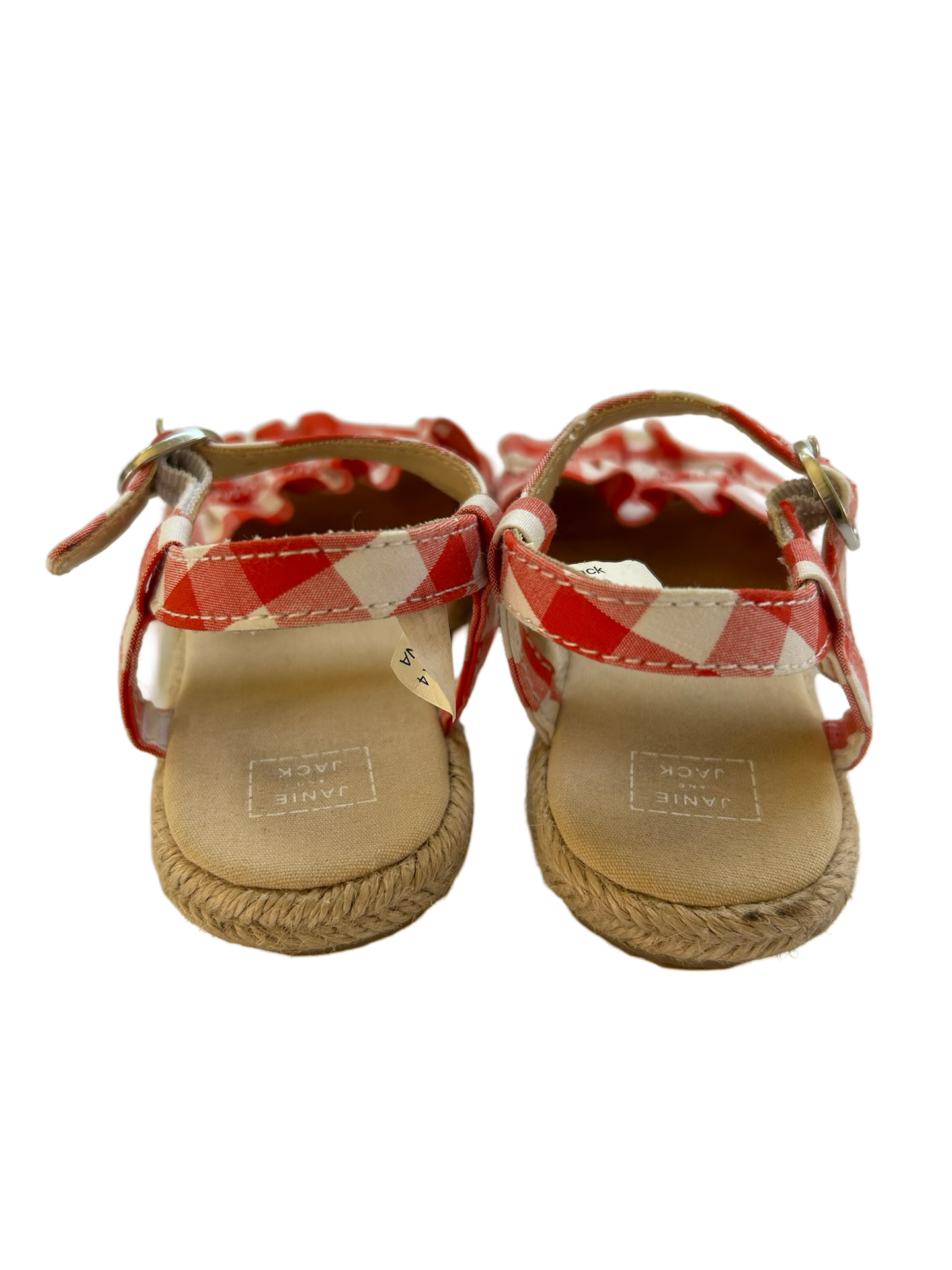 5C Toddler Girl Janie & Jack Red & White Gingham Checkered Sandals