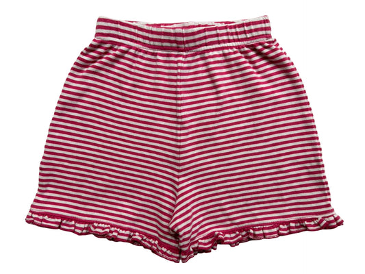 5T Toddler Girl Luigi Kids Boutique Pink Stripe Knit Trim Ruffle Shorts