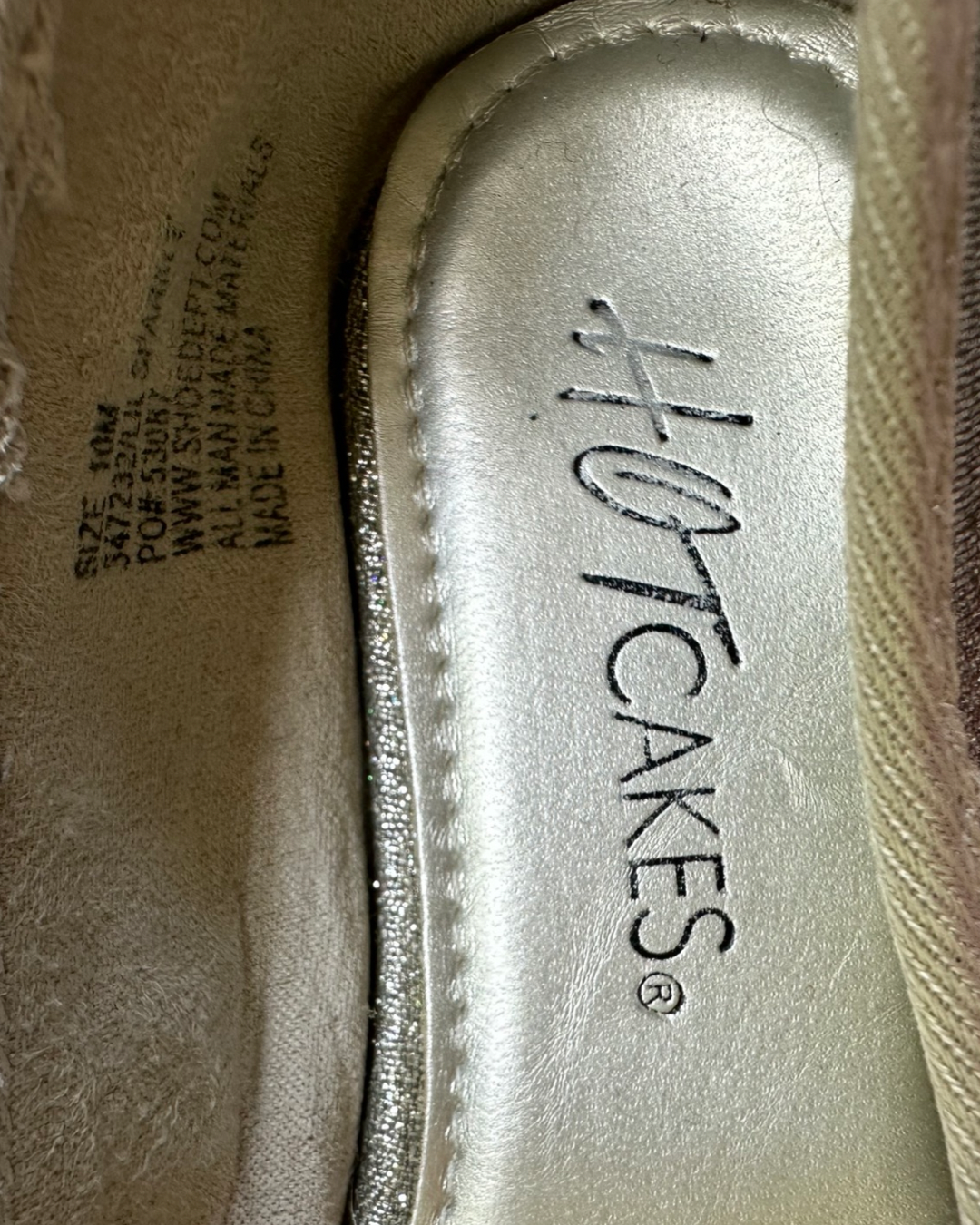 Little Girls Silver Sparkle Hotcakes flat Dress Shoes - Size 10C
