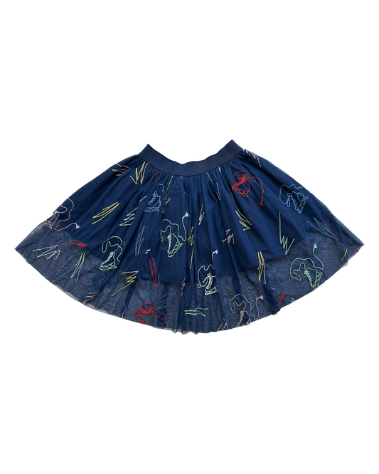 4Y Toddlers Girls Stella McCartney Mesh With Figure Skates Theme Tulle Skirt.