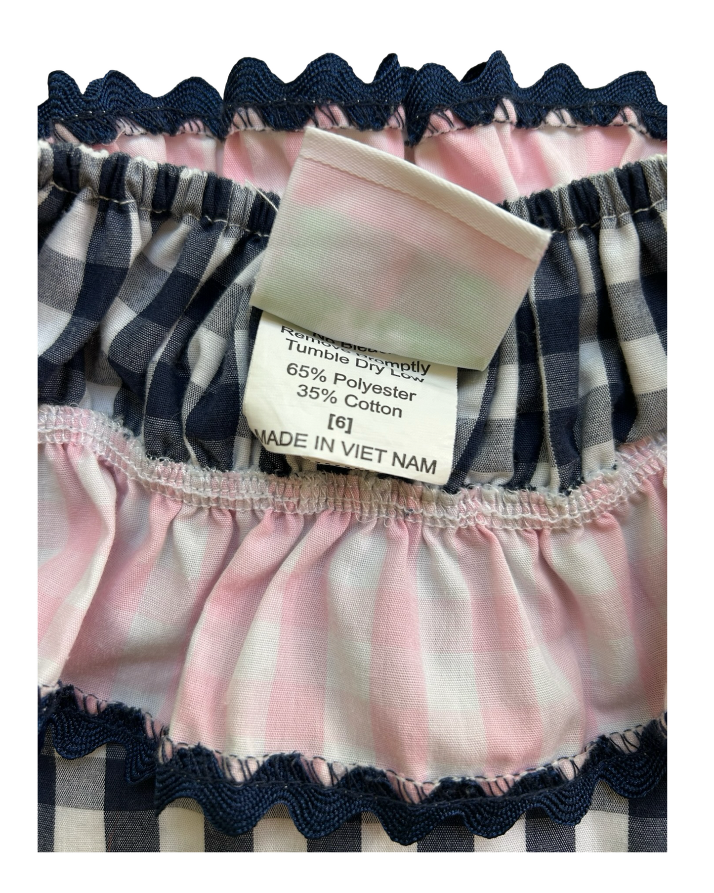 6T Toddlers Girls Shrimp & Grits Smocked And Gingham Pattern Swimsuit Two Pieces Set
