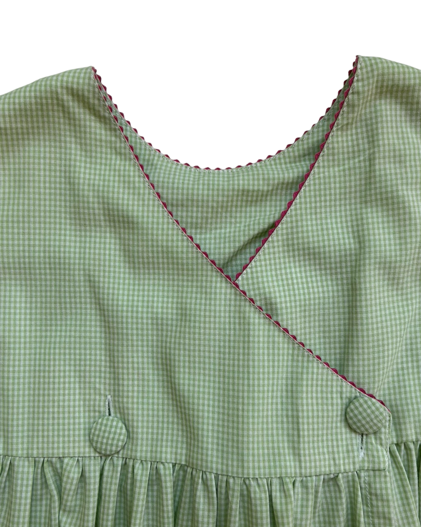 6x Girls Green Gingham Smocked Whale Beach Dress