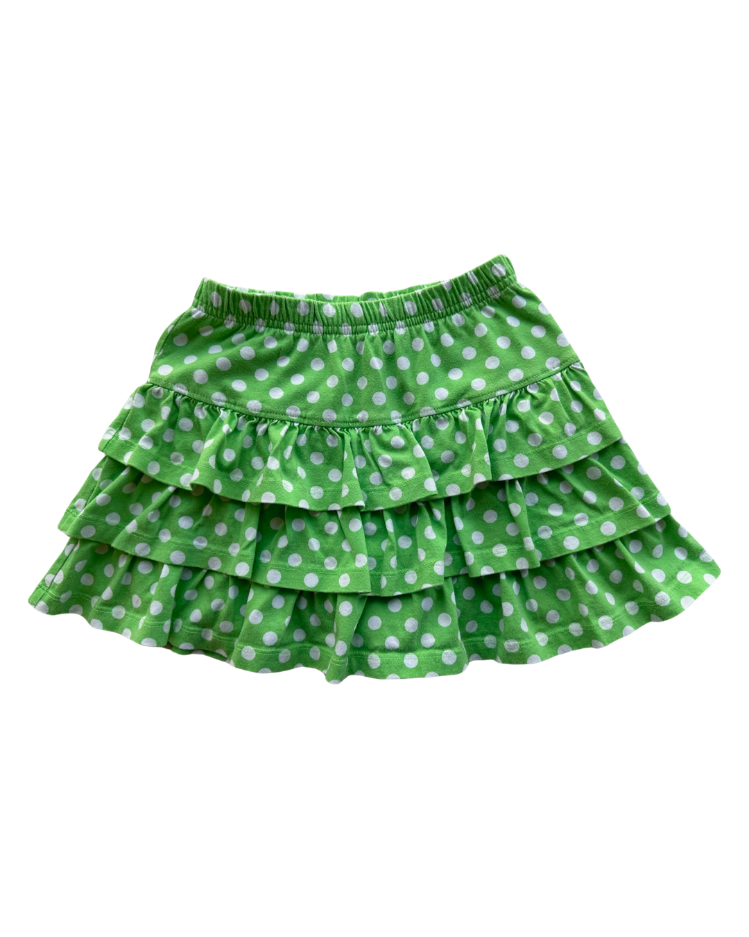5T Toddler Girl White Smocked Popsicle Top W/ Matching Green Polka Dot Hanna Andersson Skort