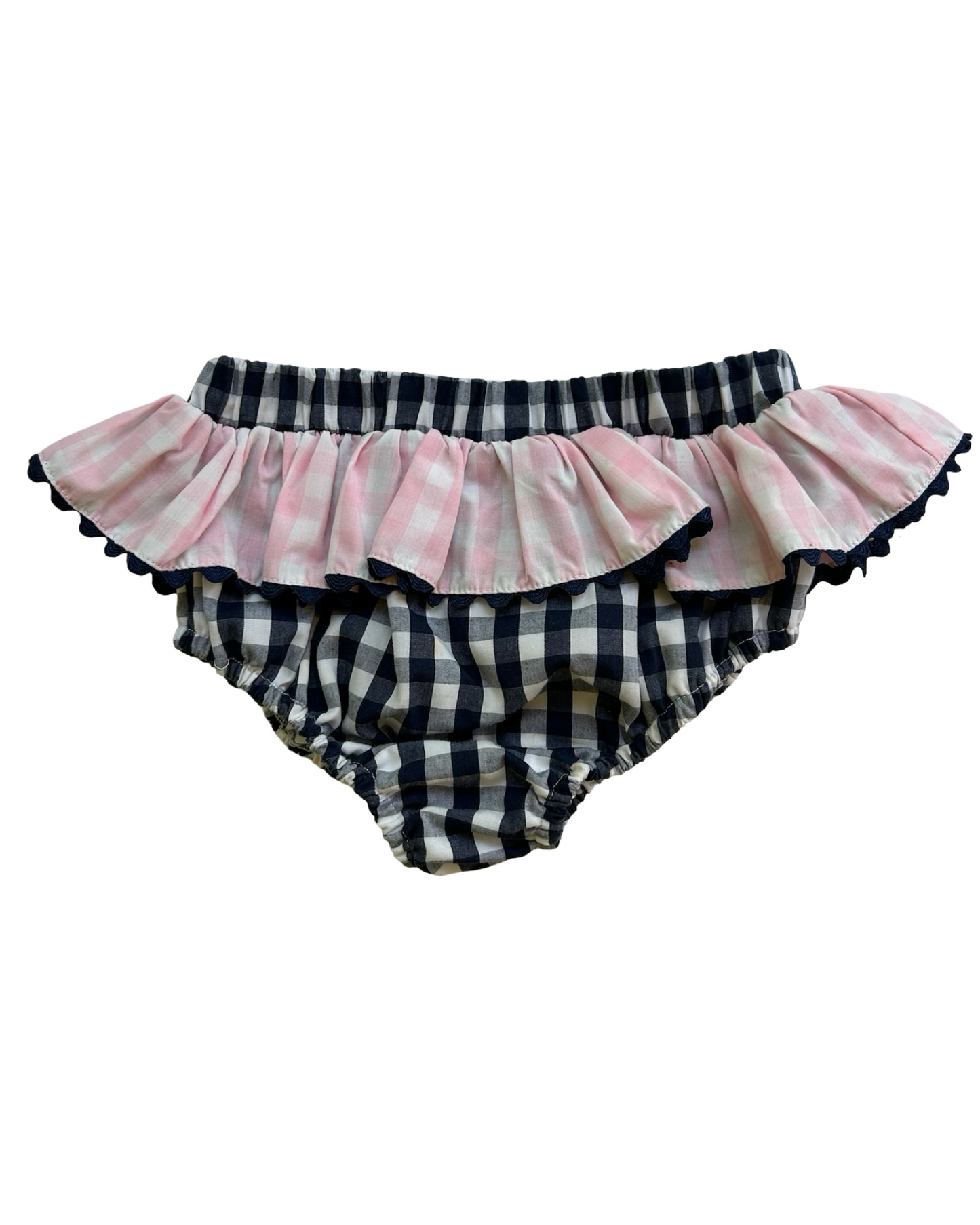 6T Toddlers Girls Shrimp & Grits Smocked And Gingham Pattern Swimsuit Two Pieces Set