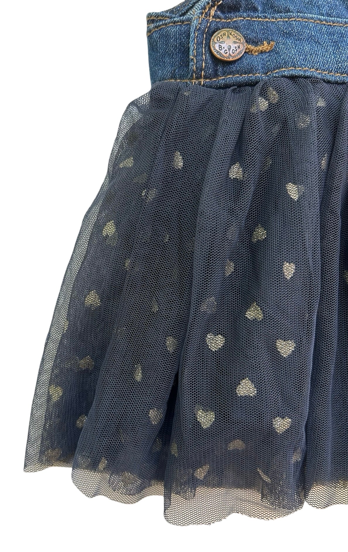 6M OshKosh B’Gosh Girl’s Jean TuTu With Hearts 🩶🩶Overall Dress.