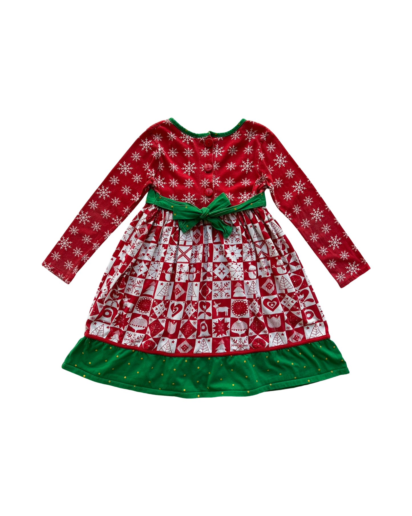 7T Toddler Girl Jelly The Pug Christmas Long Sleeve Dress