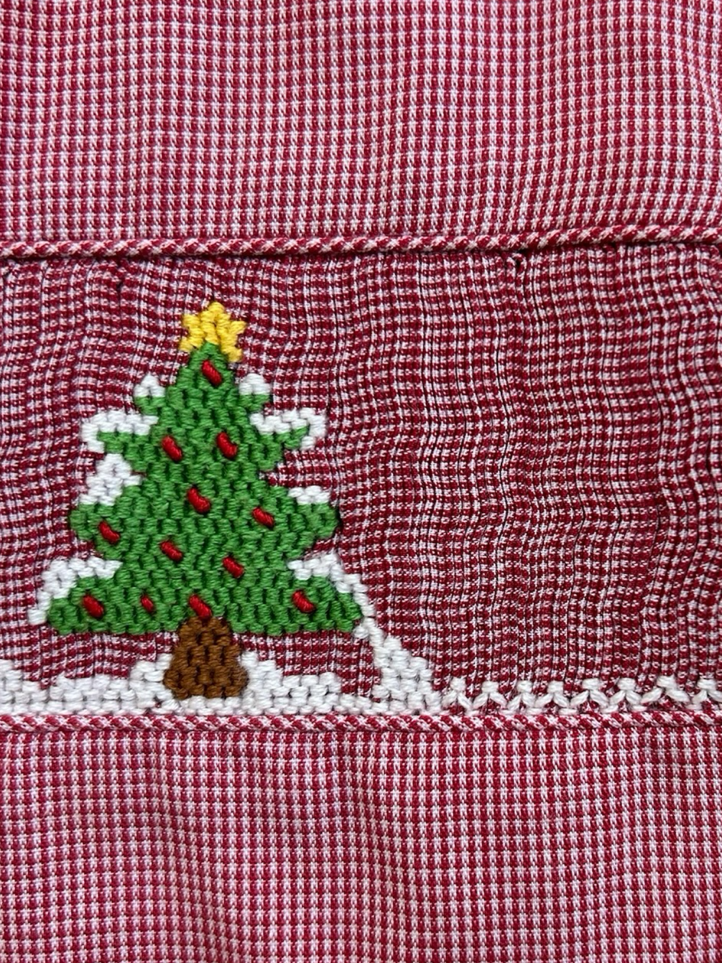 24M Baby Boys Amanda Remembered Embroidered Gingham Christmas Embroidered John John Romper