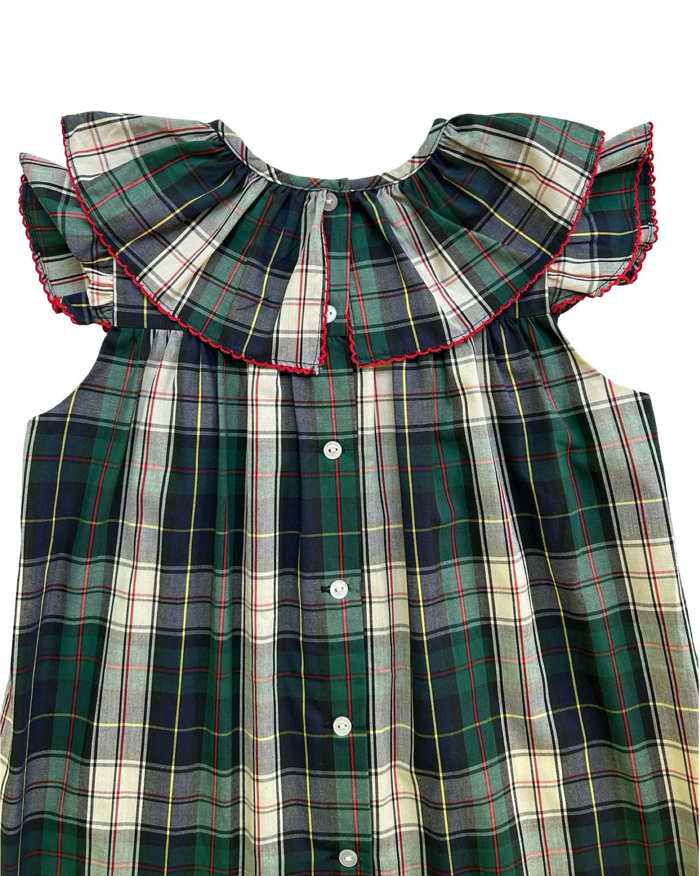 6T Toddlers Girls The Beaufort Bonnet Company Plaid Ruffle Collared, Short Sleeve And Bloomers,Two Piece Set.