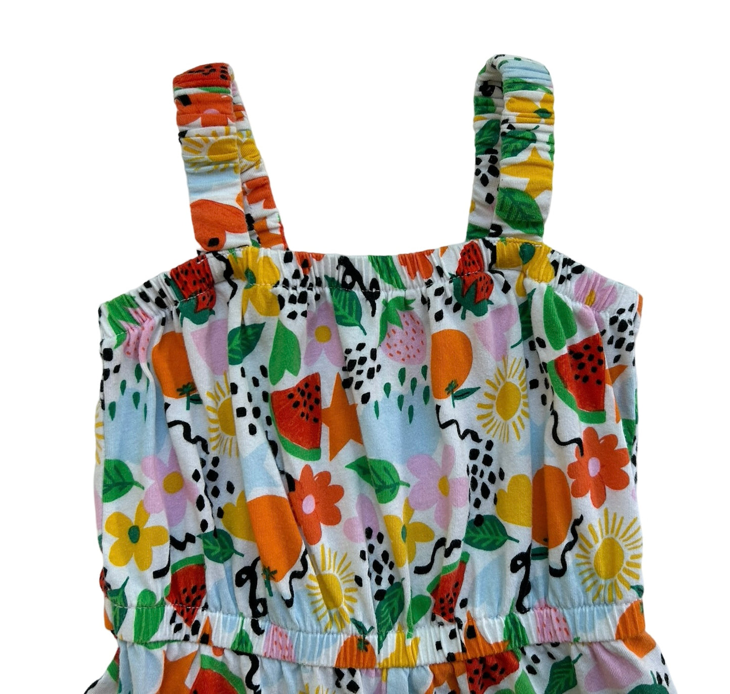 4Y Old Navy Baby Girls Orange Floral Printed Romper.