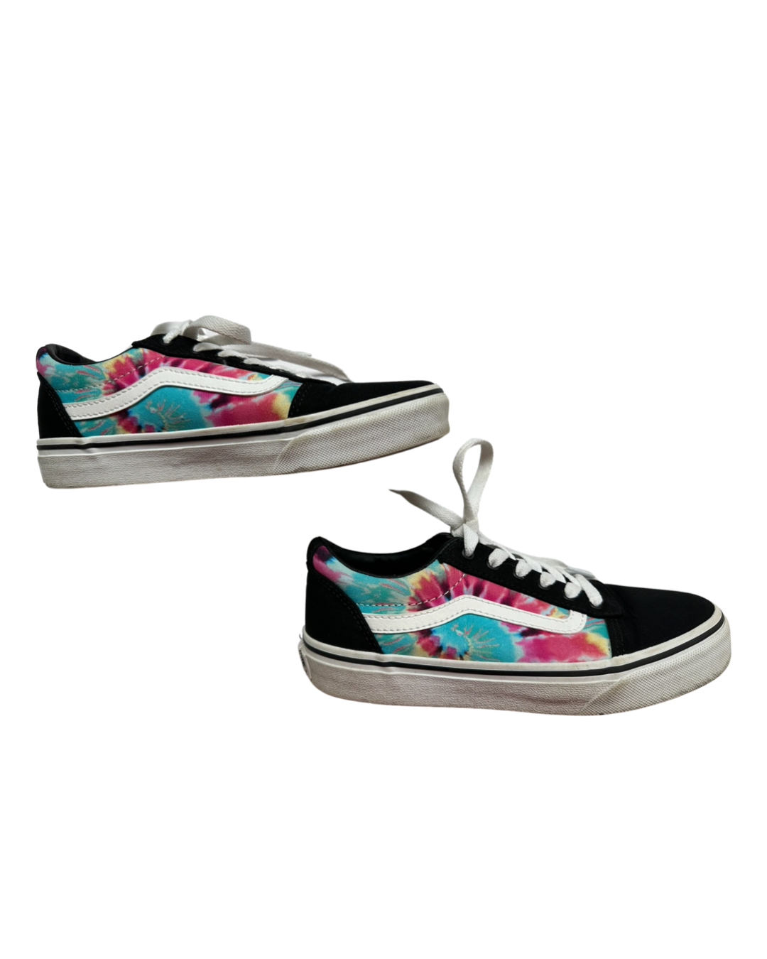 Youth Big Girls Size 3 Black Tie Dye Vans Old Skool Sk8 Shoes