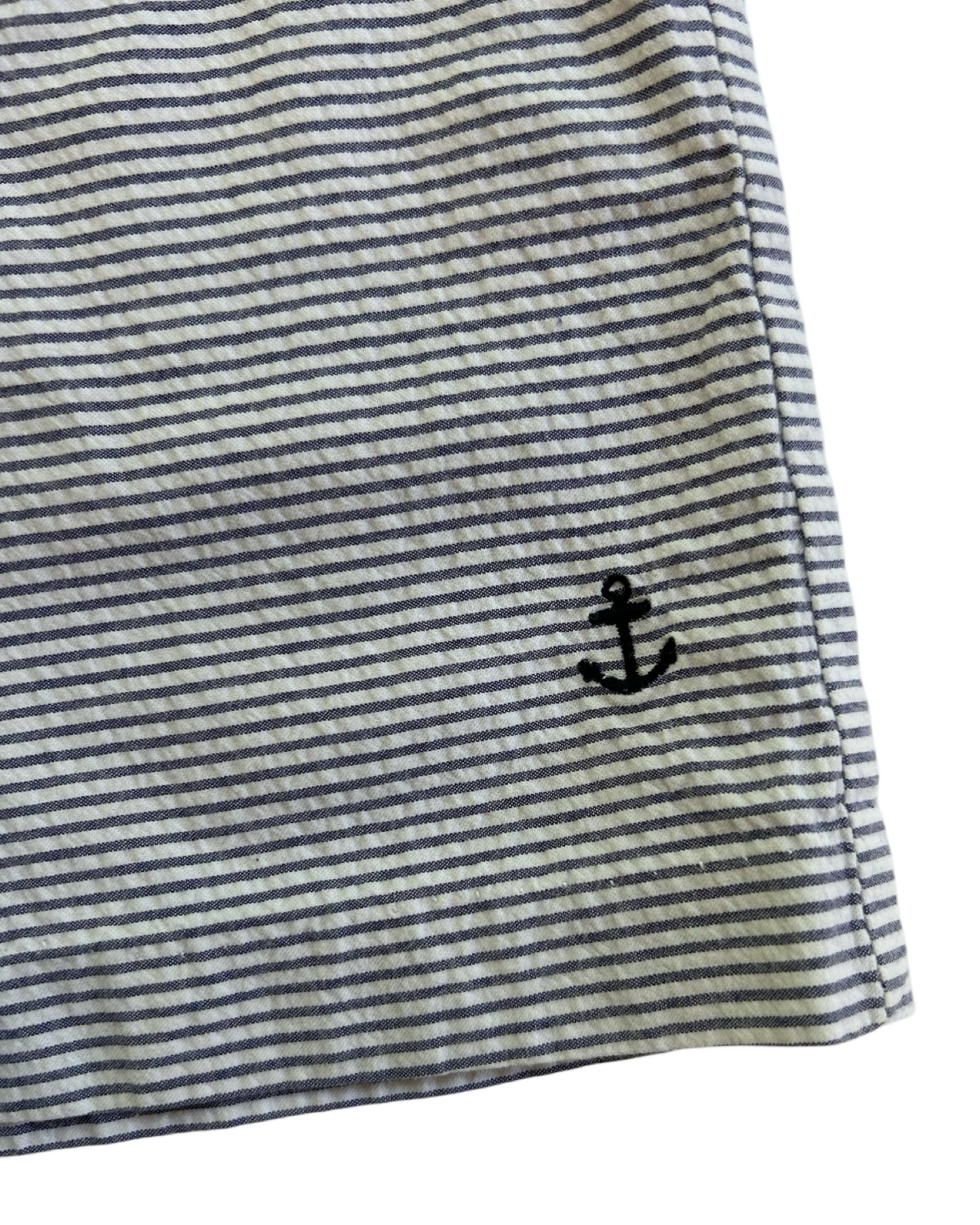 3T Toddler Boy Boutique T.F. Laurence Blue Striped Seersucker Anchor Shorts