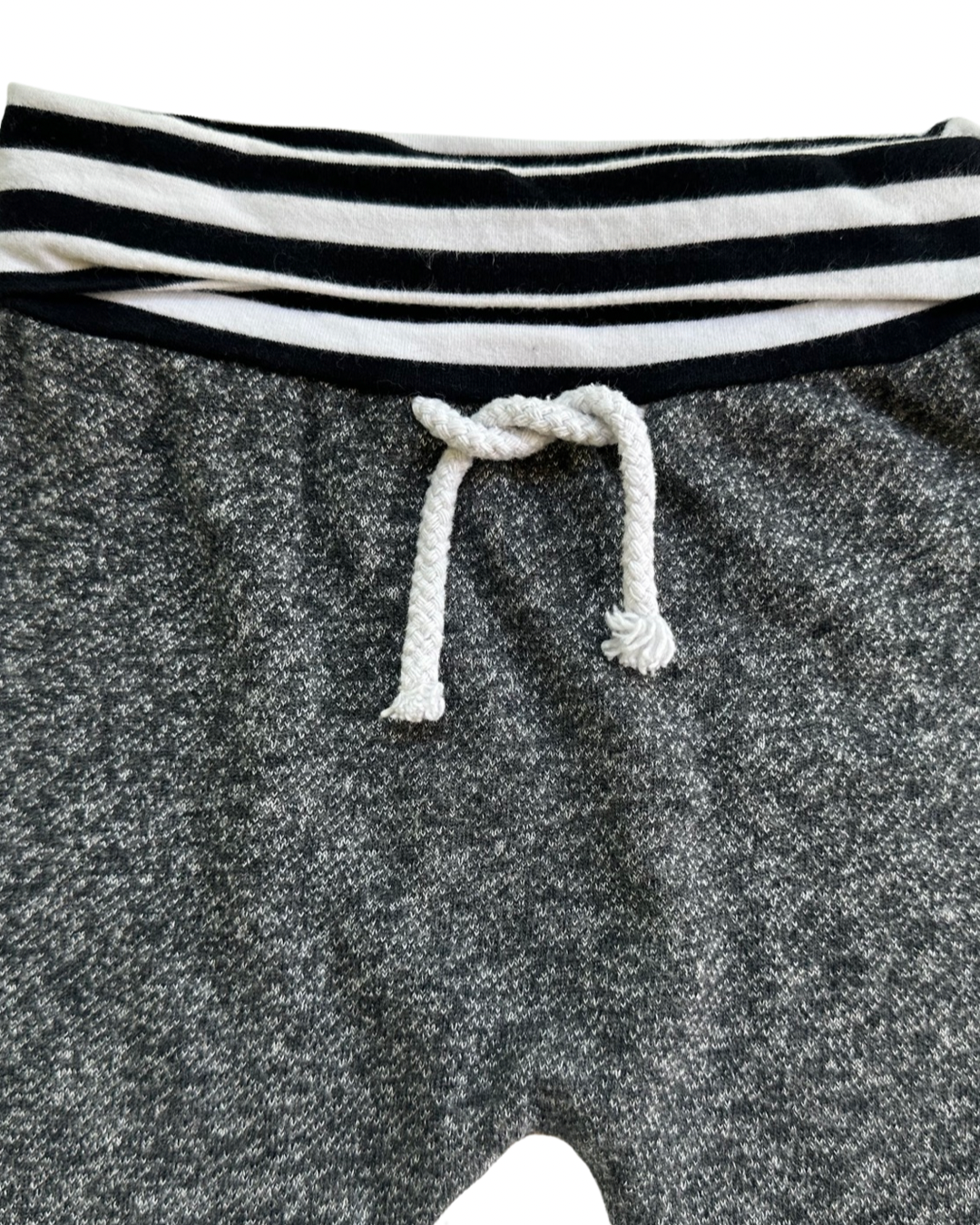 12-18M Baby Boy Gray Hip Baby Jogger Set with Black / White Striped Detail