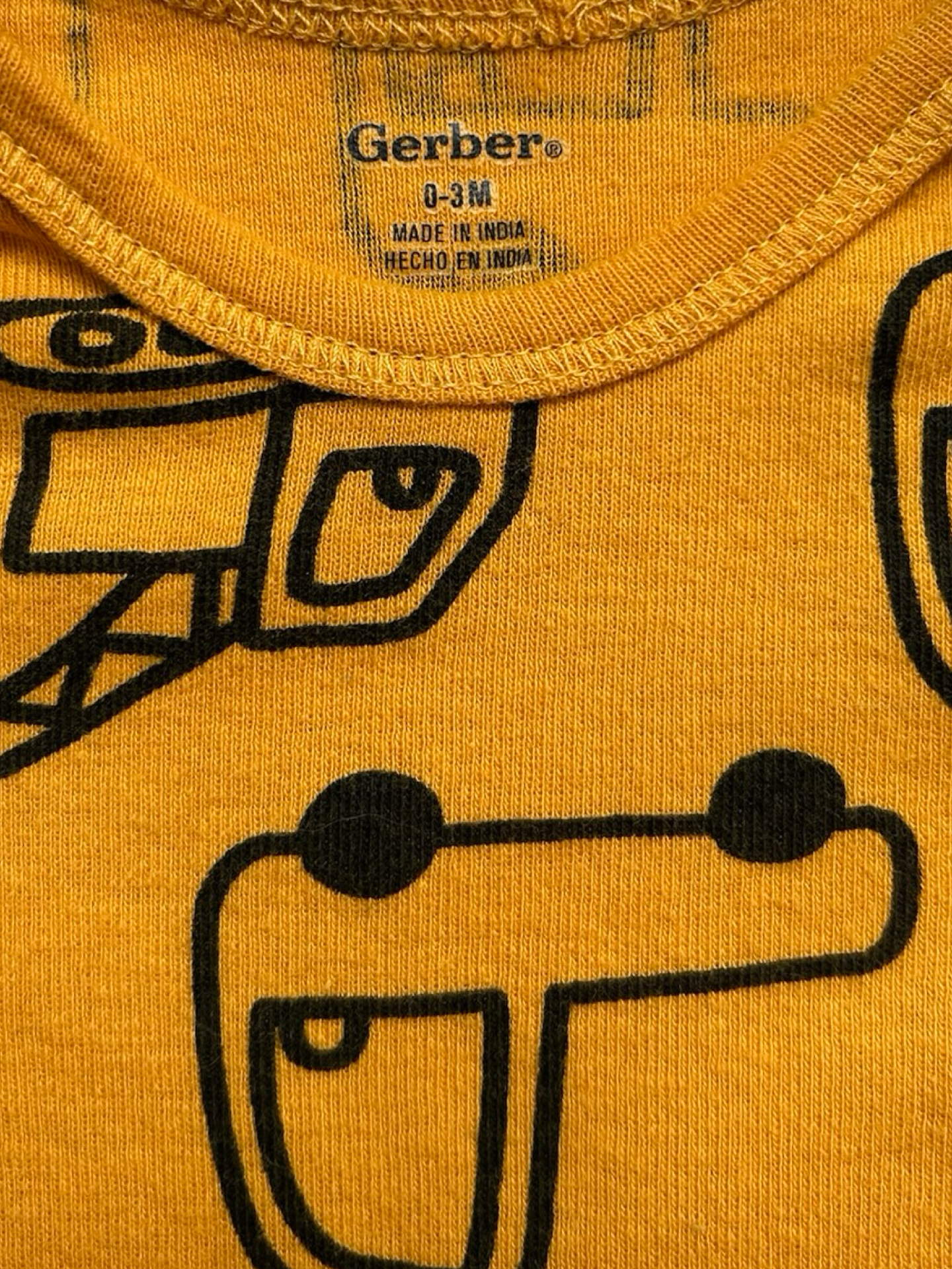 0-3M Baby Boys Gerber Construction Short Sleeve Onesies Bodysuit.
