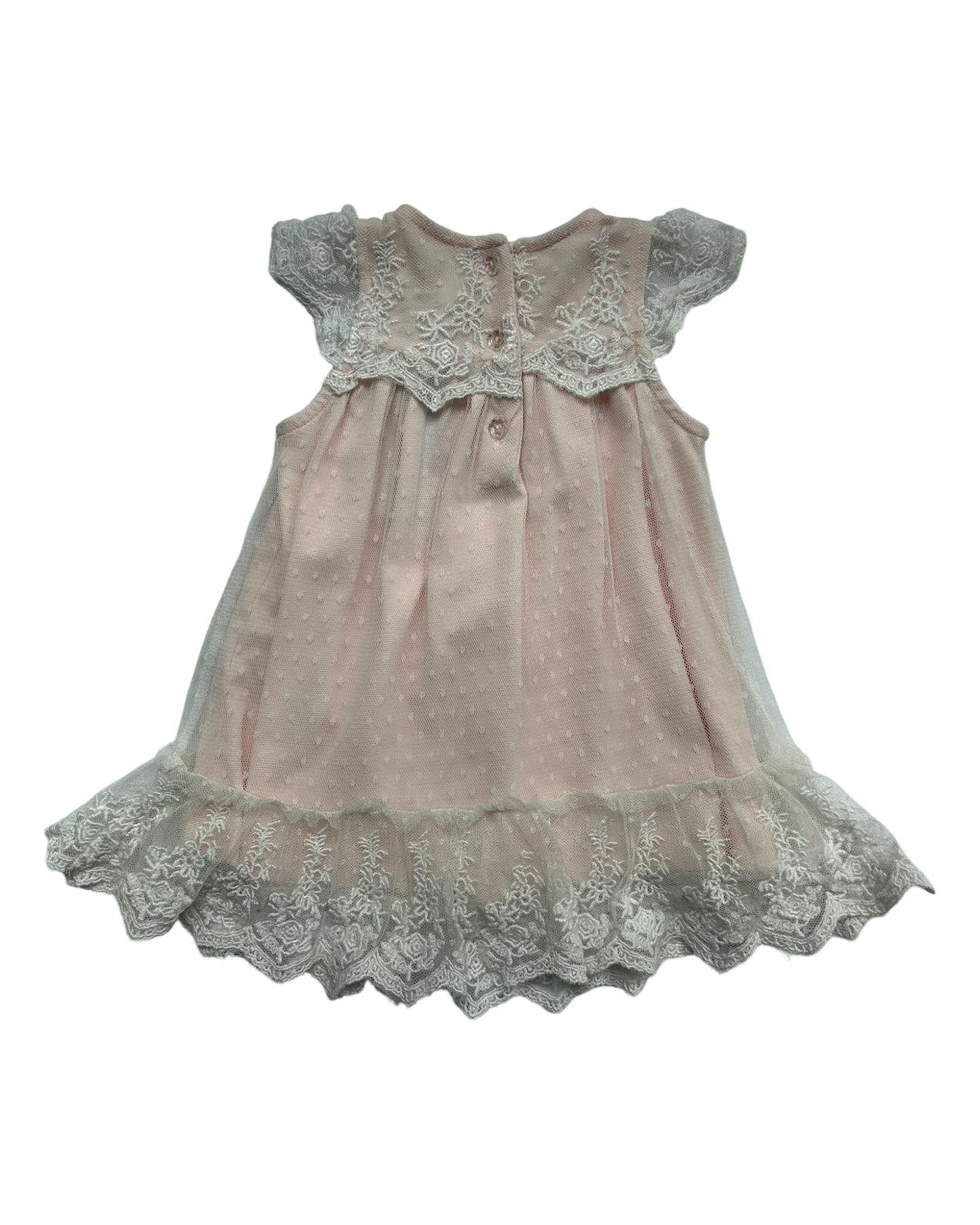 3M Baby Girl Light Pink Camilla Lace Overlay Dress with Bloomers