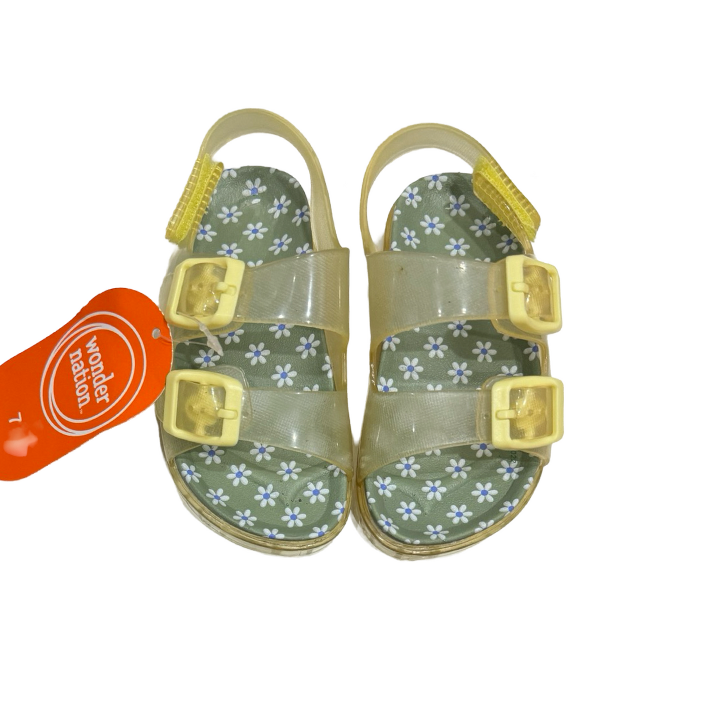 7C Toddler Girl Wonder Nation Yellow Daisy Jelly Sandals