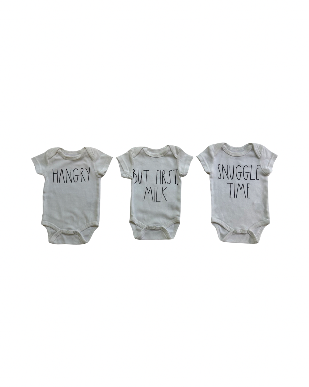 0-3M Baby Boy / Girl Rae Dunn White Onesies