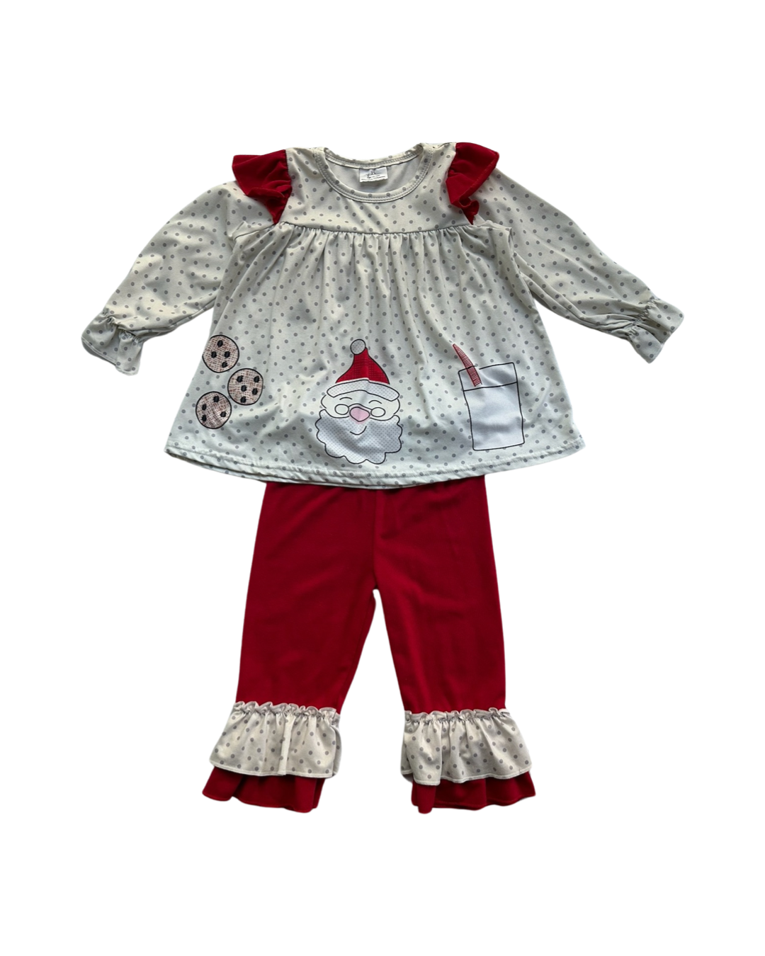 12M-18M Baby Girl Boutique Santa's Milk and Cookies 2pc Set