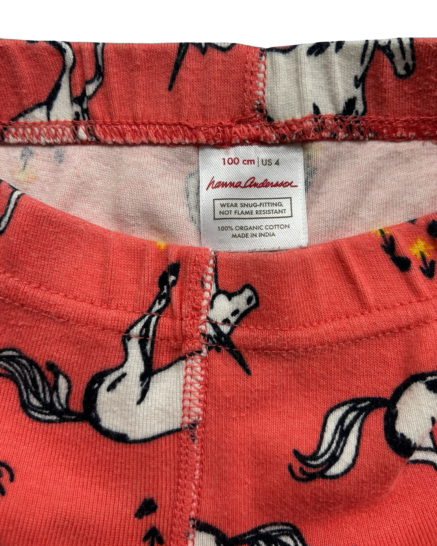 4T Toddlers Girls Hanna Andersson Short John’s Unicorns 🦄 PJs Set 2 Piece Organic Cotton