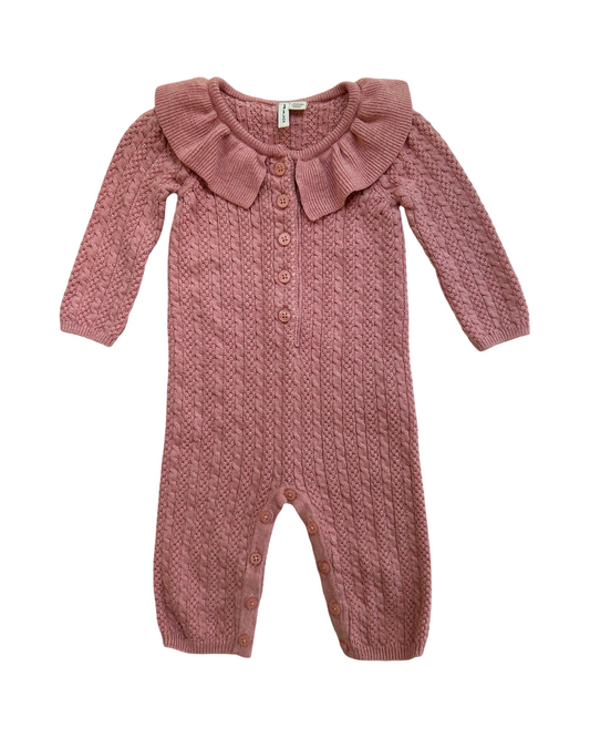 3M-6M Baby Girls Janie & Jack Sweater Crocheted Romper.