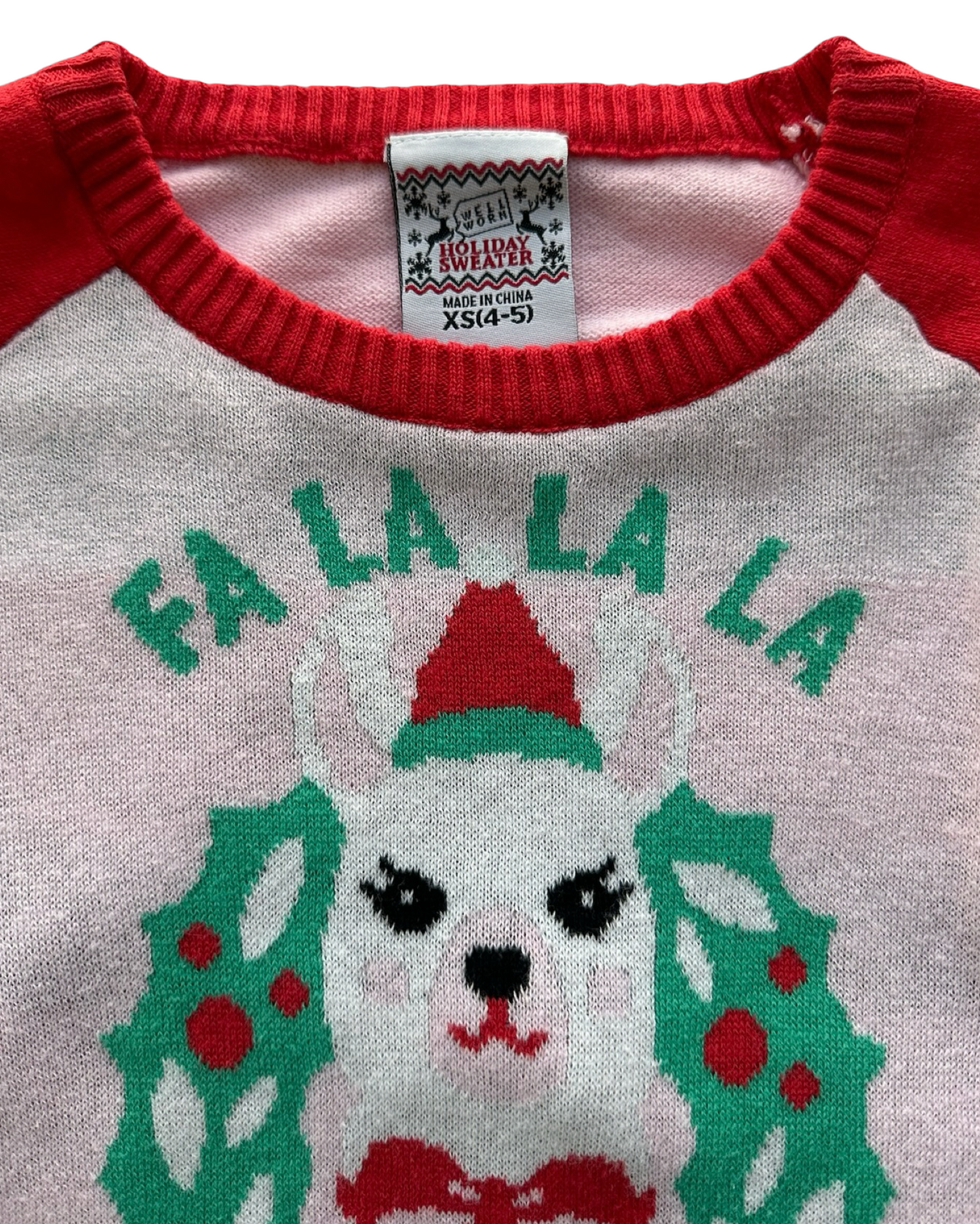 XS 4T-5T Toddler Holiday Sweater FA LA LA LA Llama Christmas Pullover Sweater