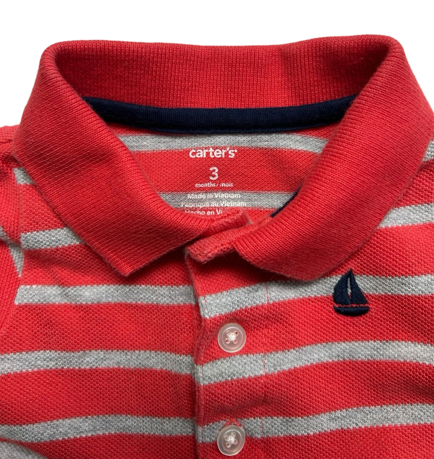 3M Carter’s Baby Boys Orange Stripe Romper